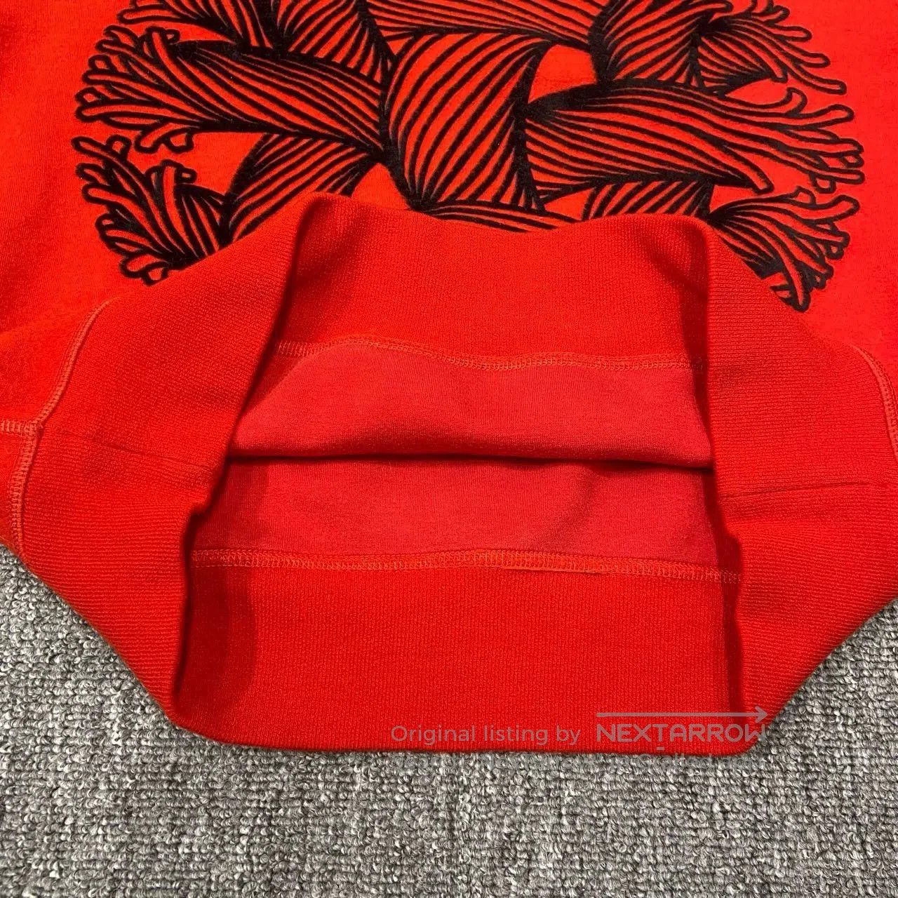 red limited edition knit sweatshirt.