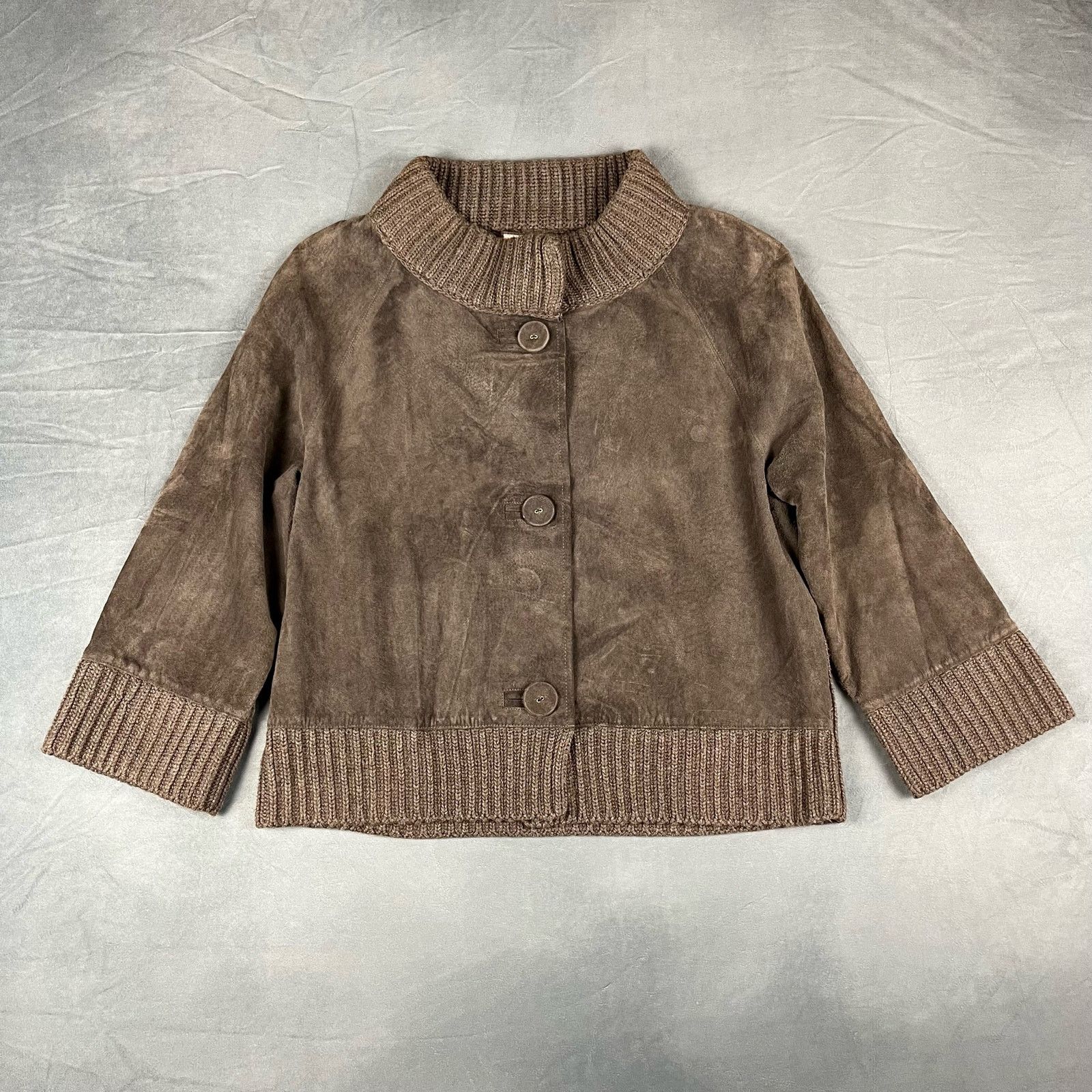 Juicy Couture Juicy Couture Chunky Knit Leather Sweater Jacket Y2K N-04 Size M / US 6-8 / IT 42-44 - 1 Thumbnail