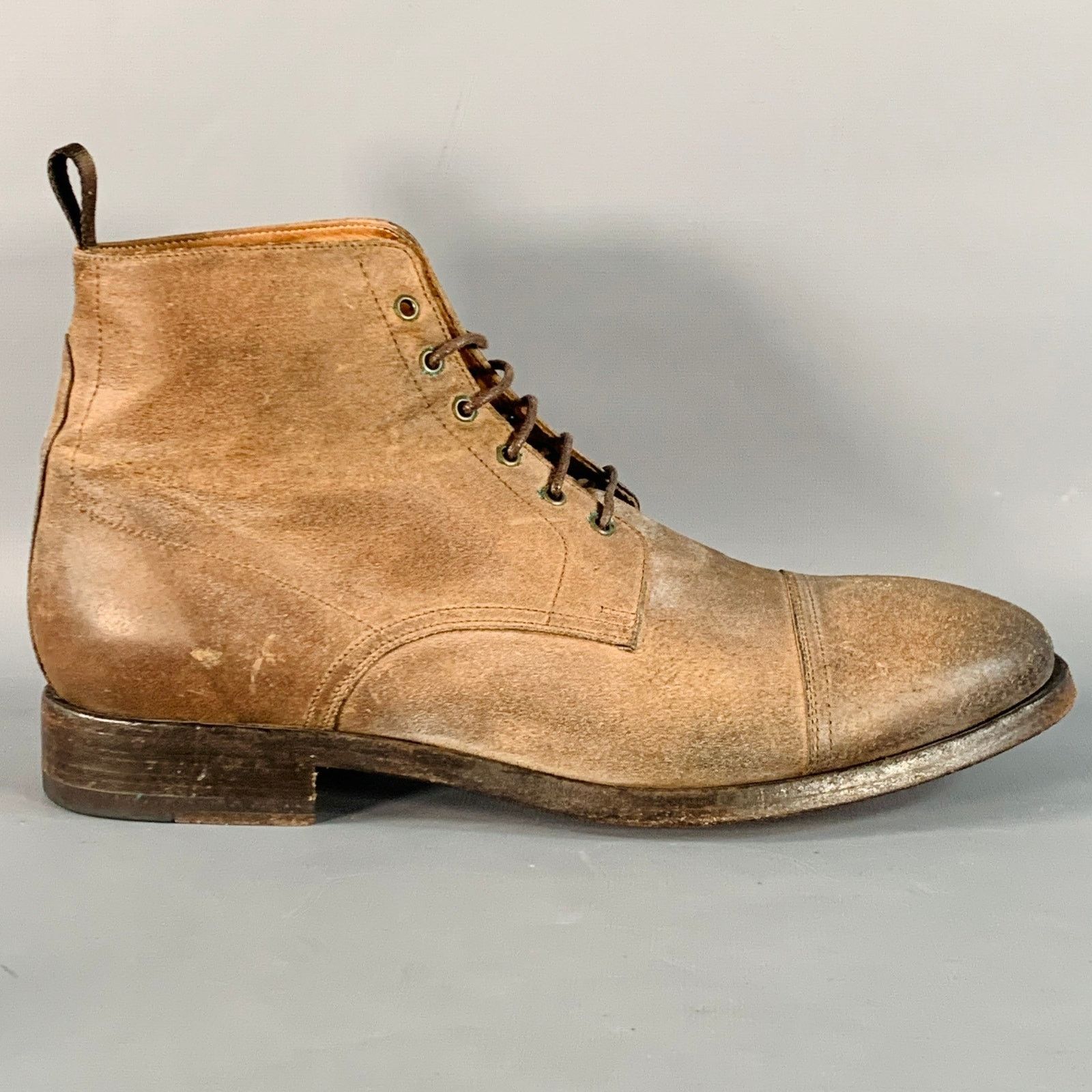 Paul Smith Size 9 Brown Antique Leather Cap Toe Lace-Up Boots Size US 9 / EU 42 - 2 Thumbnail