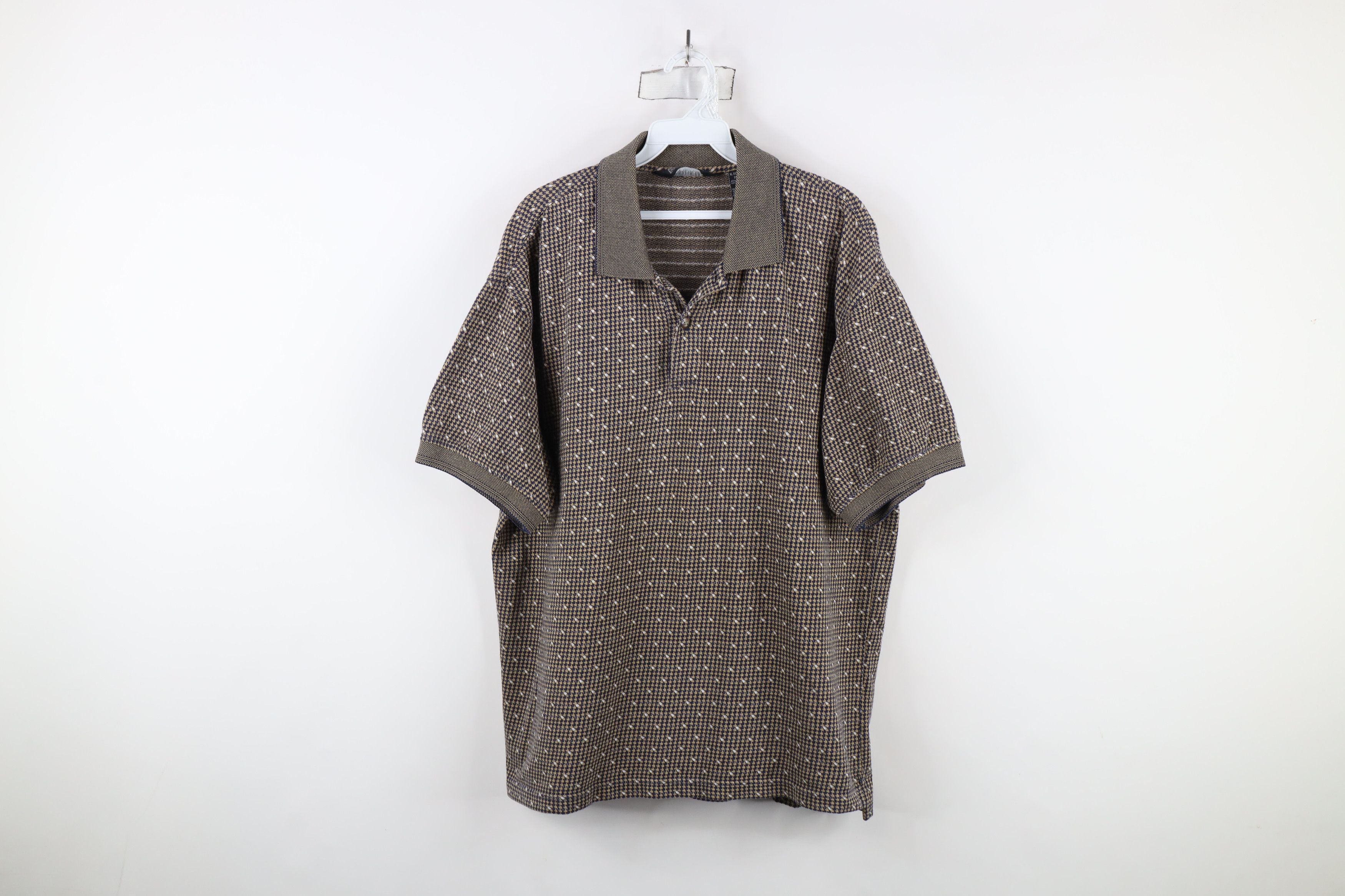 Vintage Vintage 90s Streetwear Houndstooth Collared Golf Polo Shirt Size US XL / EU 56 / 4 - 1 Thumbnail