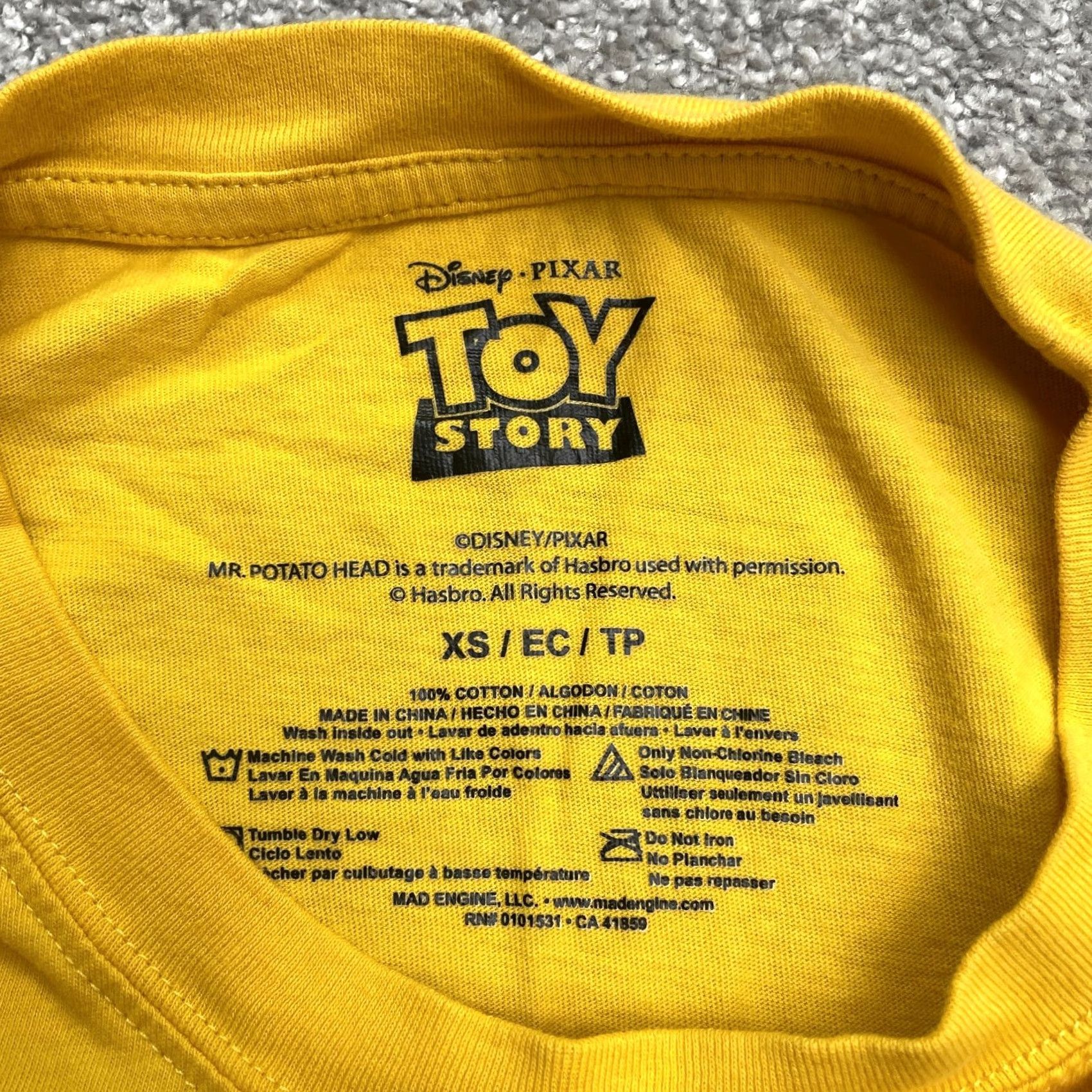 Disney Disney Pixar Toy Story Graphic T-Shirt Womens XS Yellow Crew Neck Cotton Tee Size XS / US 0-2 / IT 36-38 - 5 Thumbnail