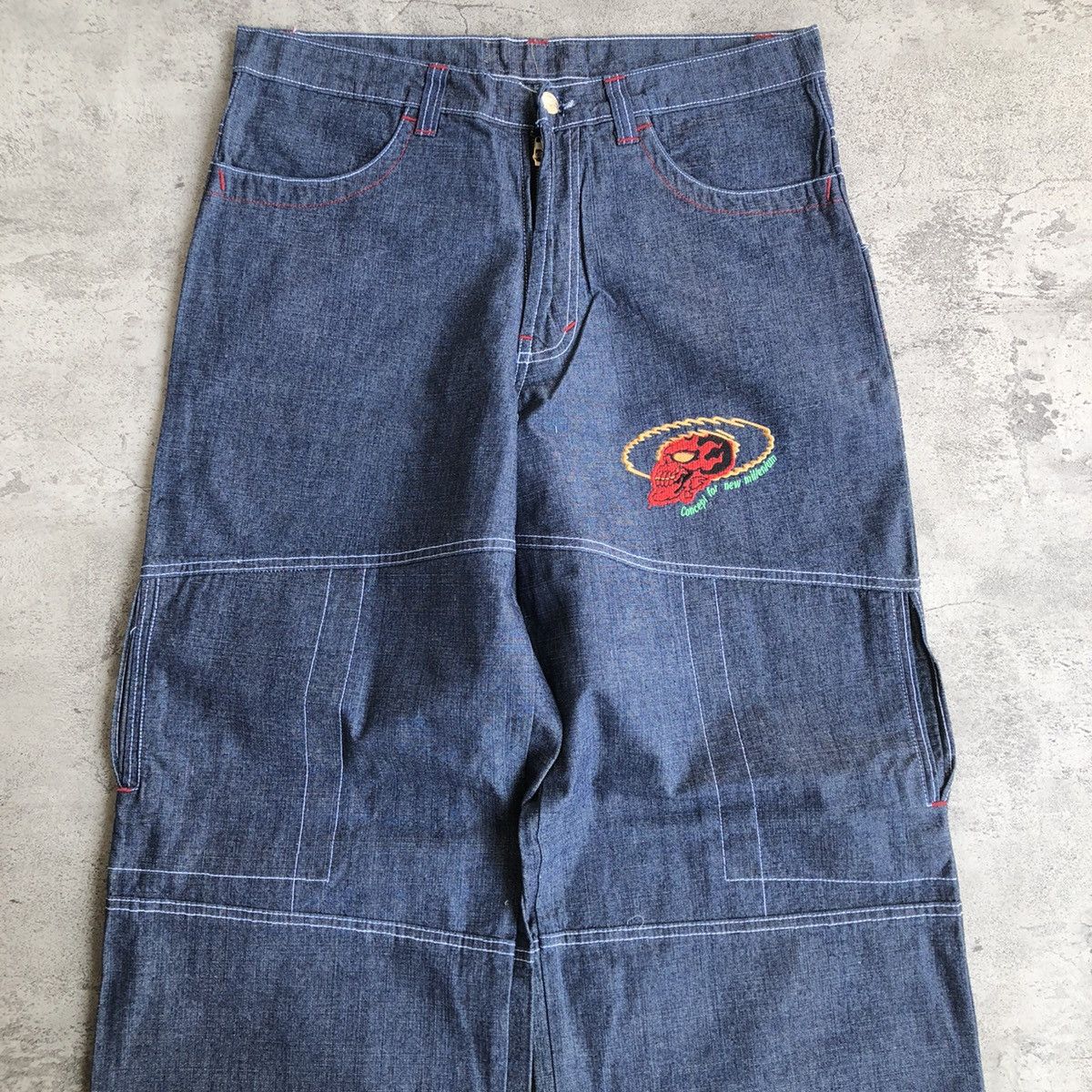 JNCO Y2K JEANS SKULL ICON DENIM PANTS LIKE JNCO JEANS Size US 36 / EU 52 - 2 Thumbnail