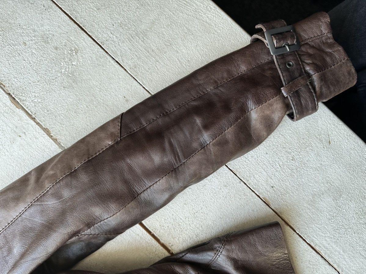 Other 🚨Y2K RICK OWENS TYPE DIRTY SLIM FIT ZIP LEATHER JACKET Size XS / US 0-2 / IT 36-38 - 8 Thumbnail