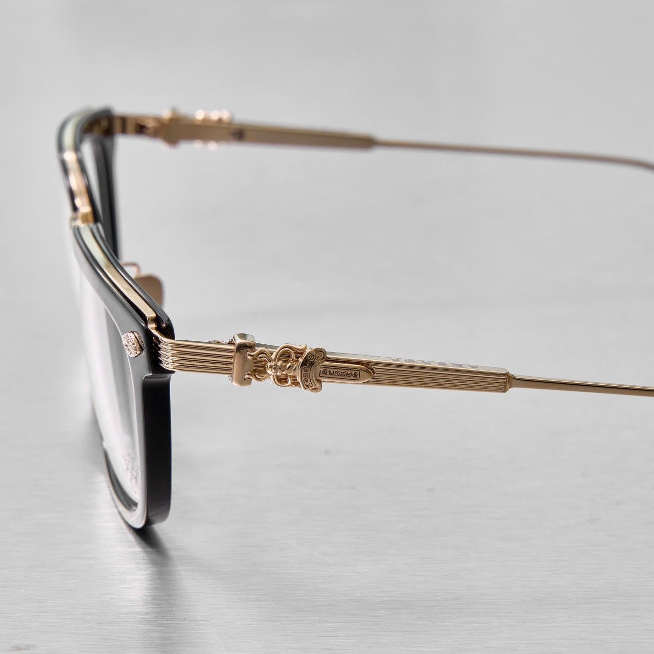 Chrome Hearts CHROME HEARTS OVERPOKED BLACK-PLASTIC/ GOLD PLATED GLASSES Size ONE SIZE - 3 Thumbnail