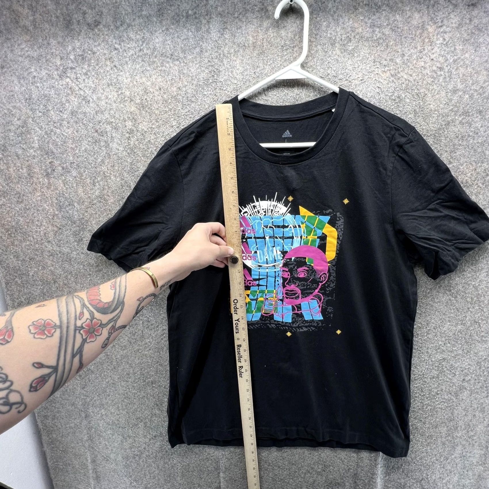 Adidas Adidas Shirt Mens Large Black Basketball Graphic Tee Tagless NBA Streetwear Size US L / EU 52-54 / 3 - 7 Thumbnail