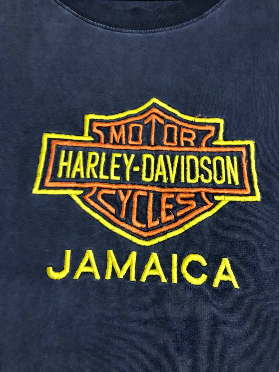 Harley Davidson VINTAGE 90s | Harley Davidson Jamaica Logo T-Shirt Size US XXL / EU 58 / 5 - 4 Thumbnail
