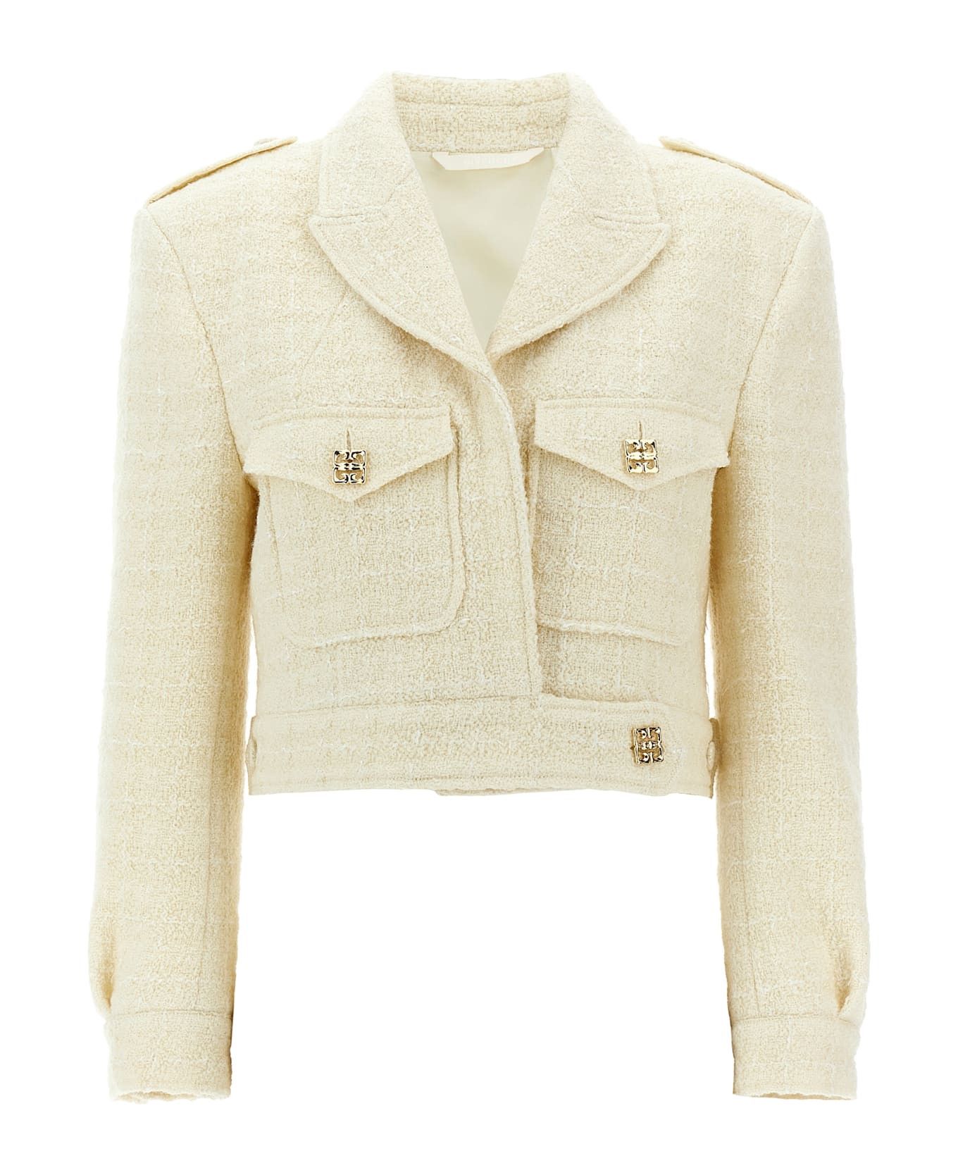 Givenchy o1n1vont0326 Military Short Jacket in White Size XS / US 0-2 / IT 36-38 - 1 Thumbnail