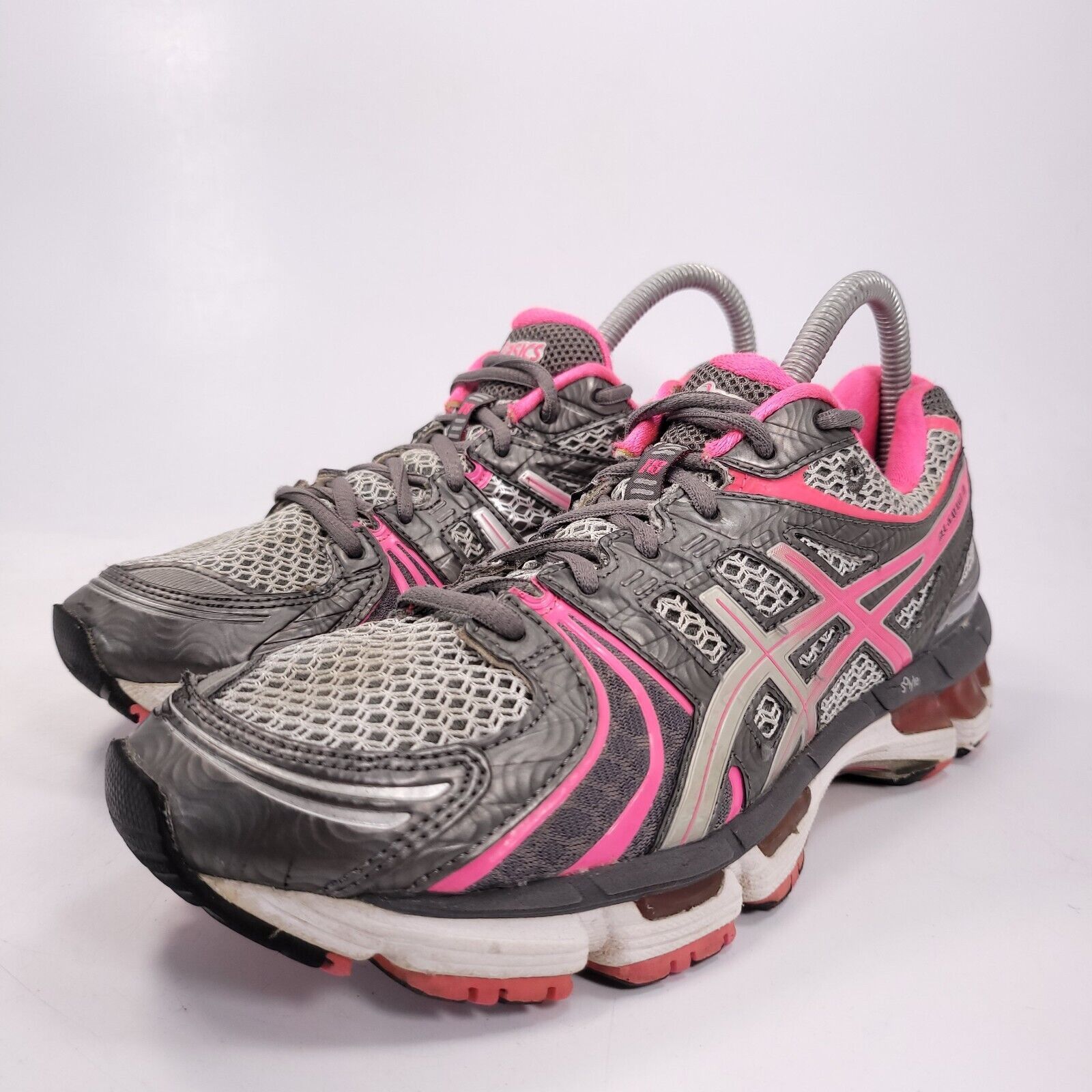 Asics Asics Gel-Kayano 18 Shoe Womens Size 8 T250N Gray Pink Size US 8 / IT 38 - 1 Thumbnail