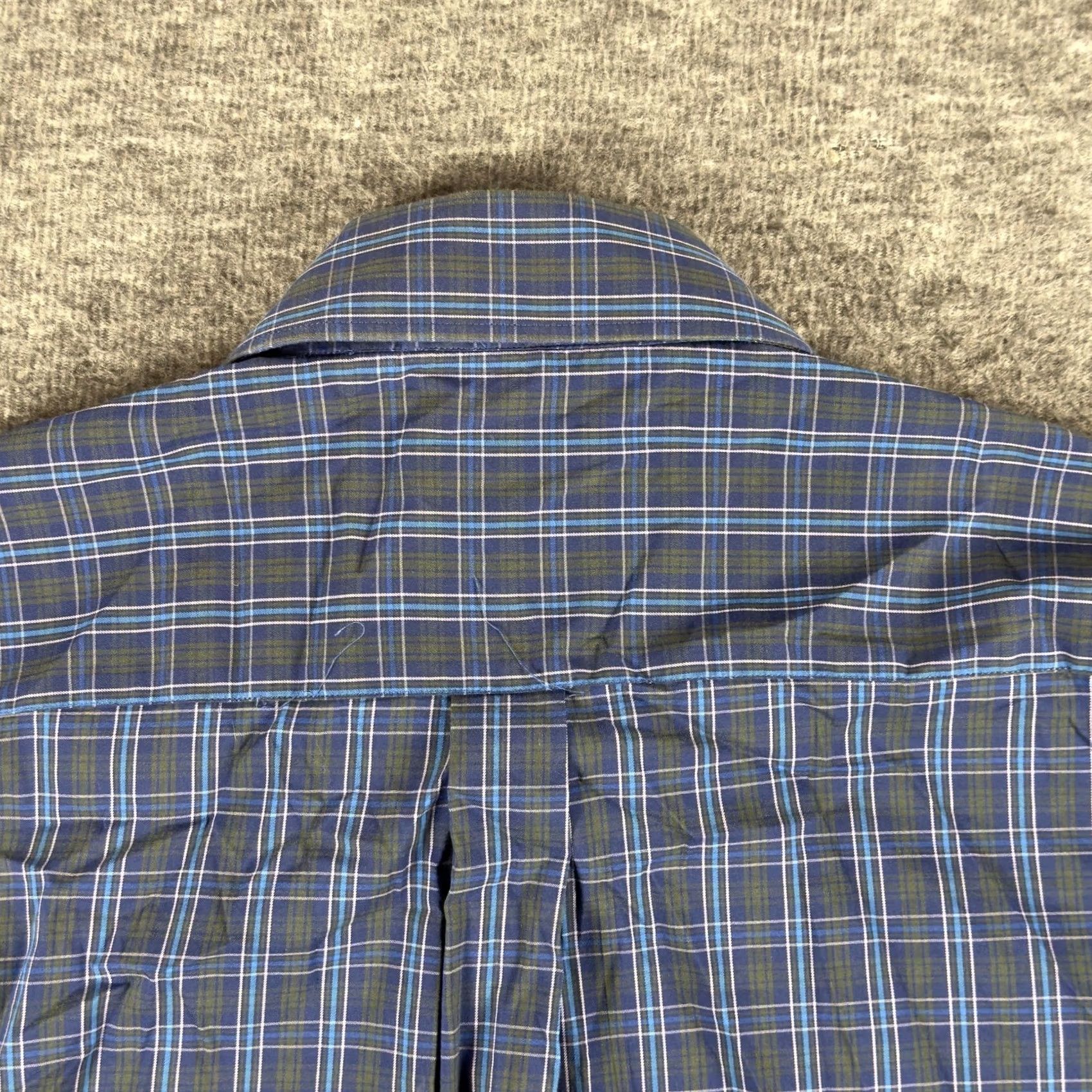 Peter Millar Peter Millar Shirt Mens XL Blue Green Plaid Long Sleeve Button Down Stretch Size US XL / EU 56 / 4 - 7 Thumbnail