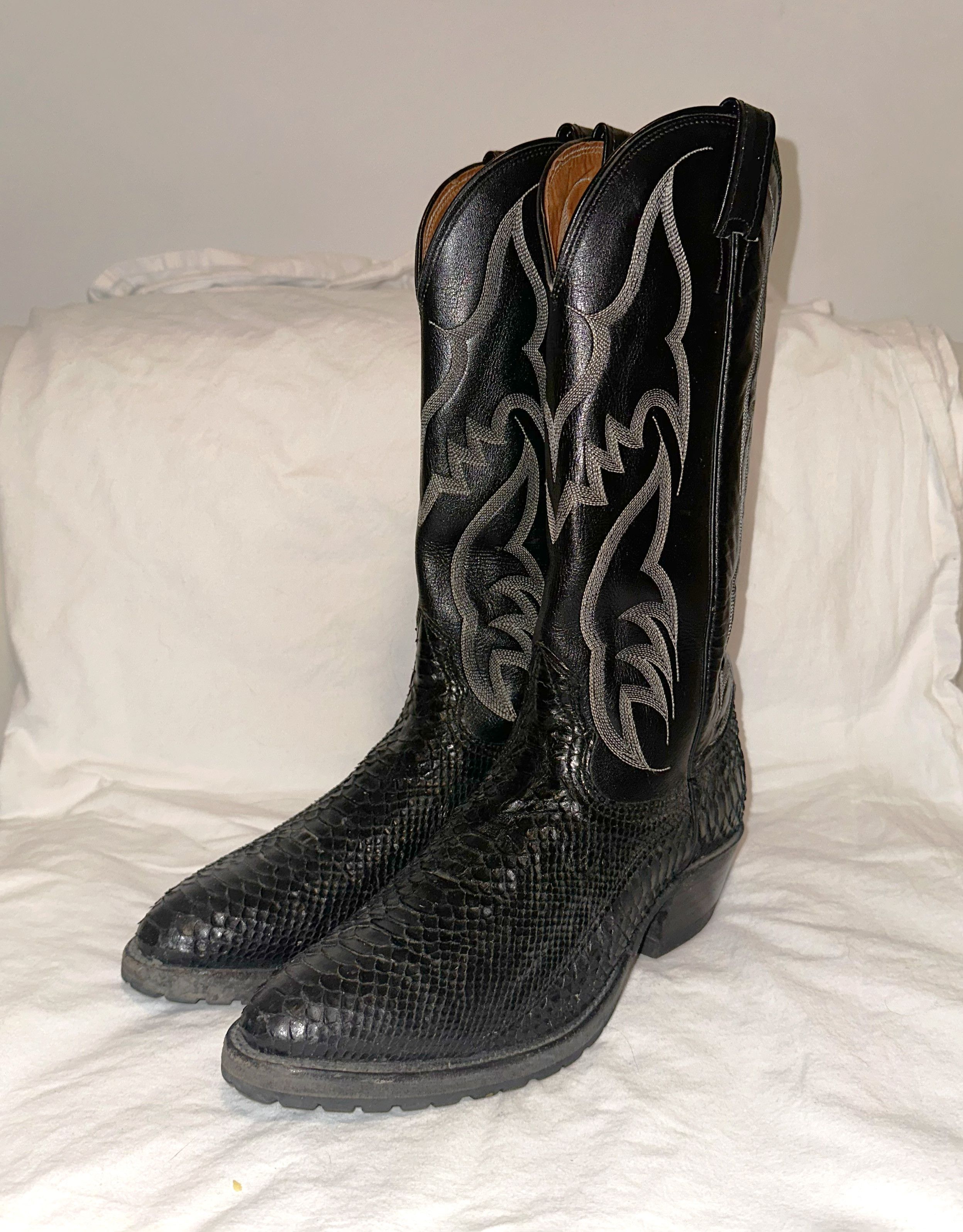 Nocona Boots Vintage Python Snakeskin Cowboy Boots Size US 7.5 / EU 40-41 - 3 Thumbnail