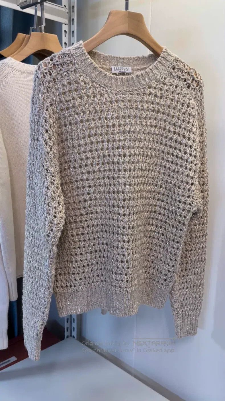 Brunello Cucinelli Brunello Cucinelli 24 Models of Sequined Mesh Sweater Size M / US 6-8 / IT 42-44 - 1 Thumbnail