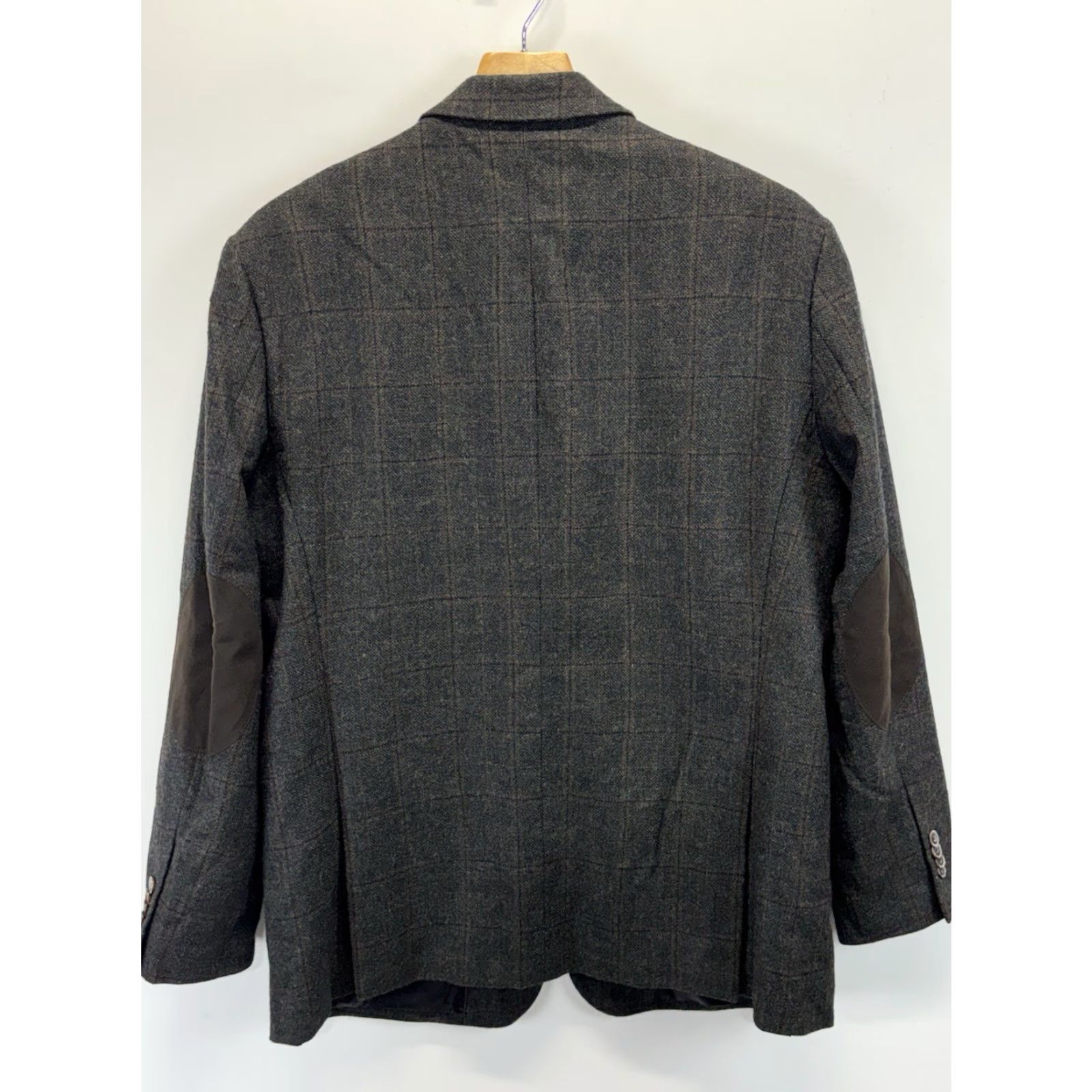 Jos. A. Bank Jos. A. Bank 1905 Brrr Comfort Glen Plaid Brown Mens 44R Wool Blazer Elbow Patch Jacket Size 44R - 3 Thumbnail