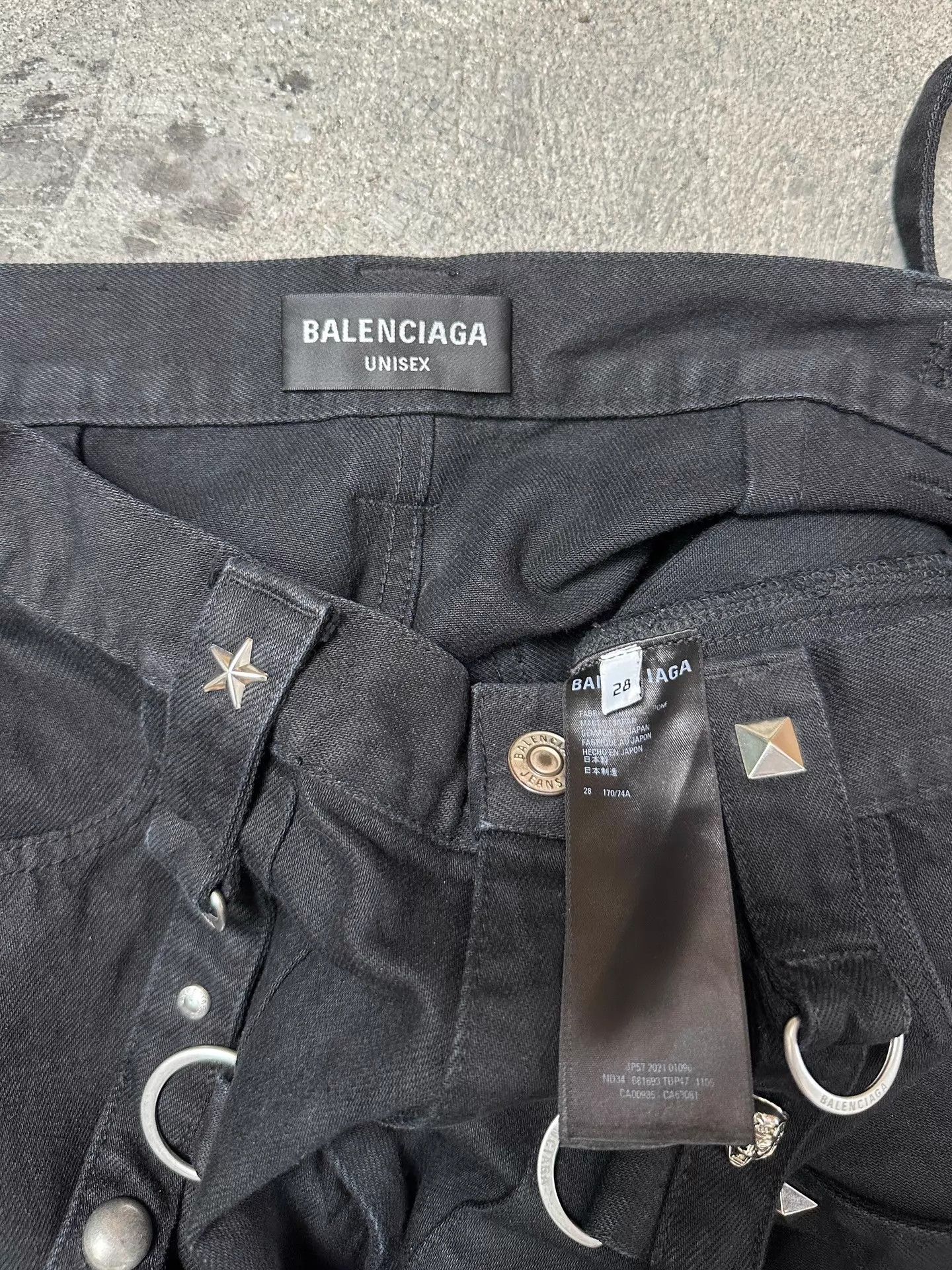 Balenciaga Balenciaga 22SS Runway Rivet Zip Raver Black Jeans Size US 28 / EU 44 - 6 Thumbnail