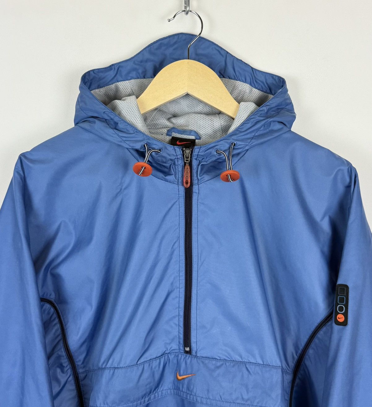 Nike Vintage Nike Anorak 1/2 Zip Jacket Blue Hooded Swoosh Nylon Size US M / EU 48-50 / 2 - 2 Thumbnail