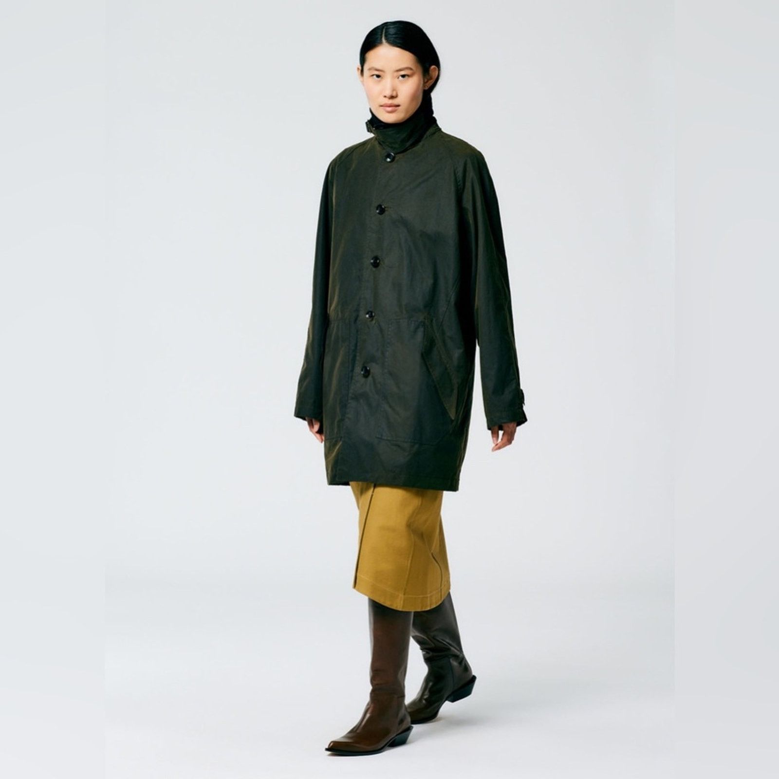 Tibi Tibi Waxed Cotton Car Coat like new Olive SOLD OUT $795 Size S / US 4 / IT 40 - 2 Thumbnail