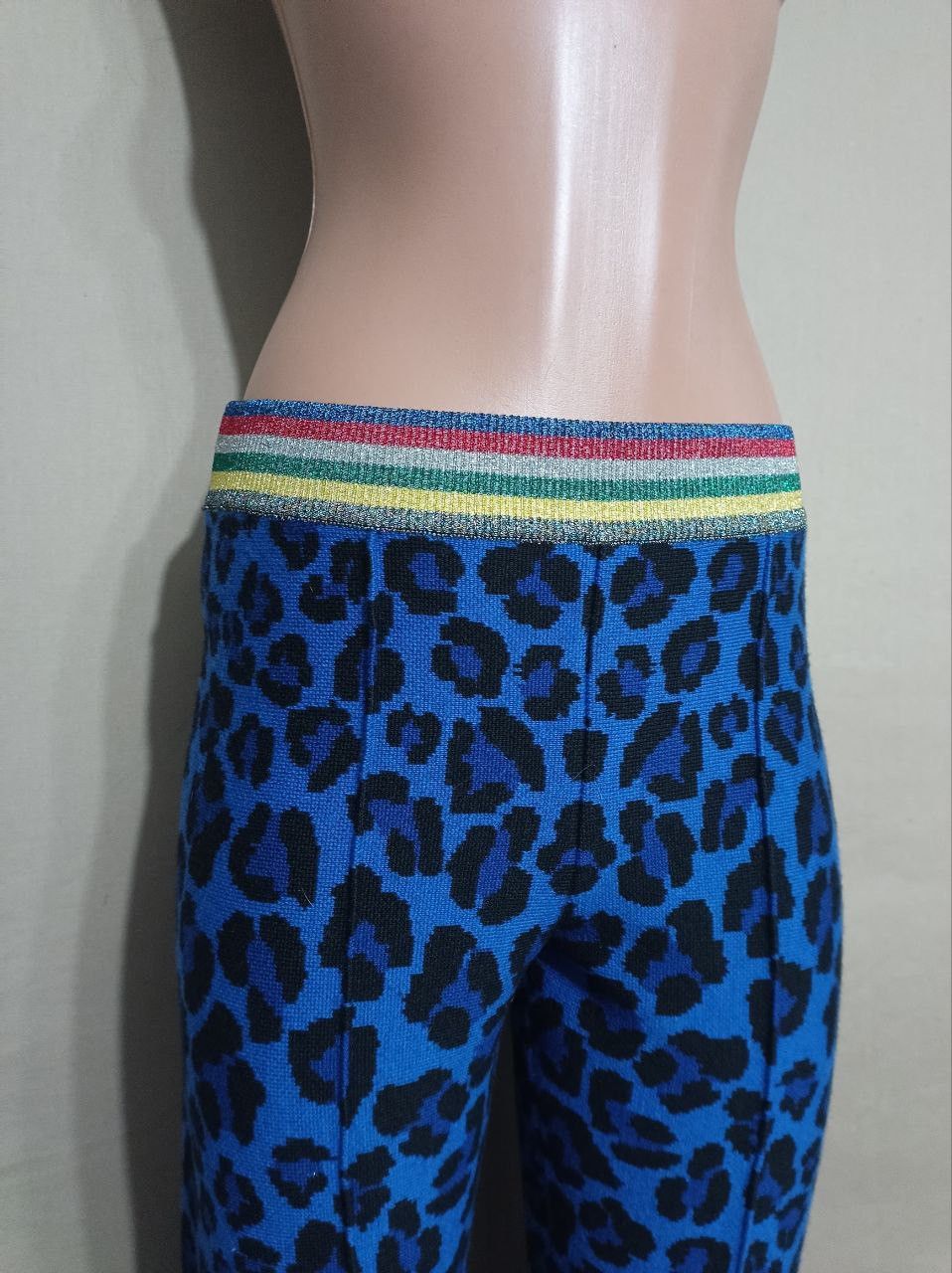 Alanui ALANUI Virgin Wool Blue Leopard Print Pants Sz XS Size 25" / US 0 / IT 36 - 6 Thumbnail