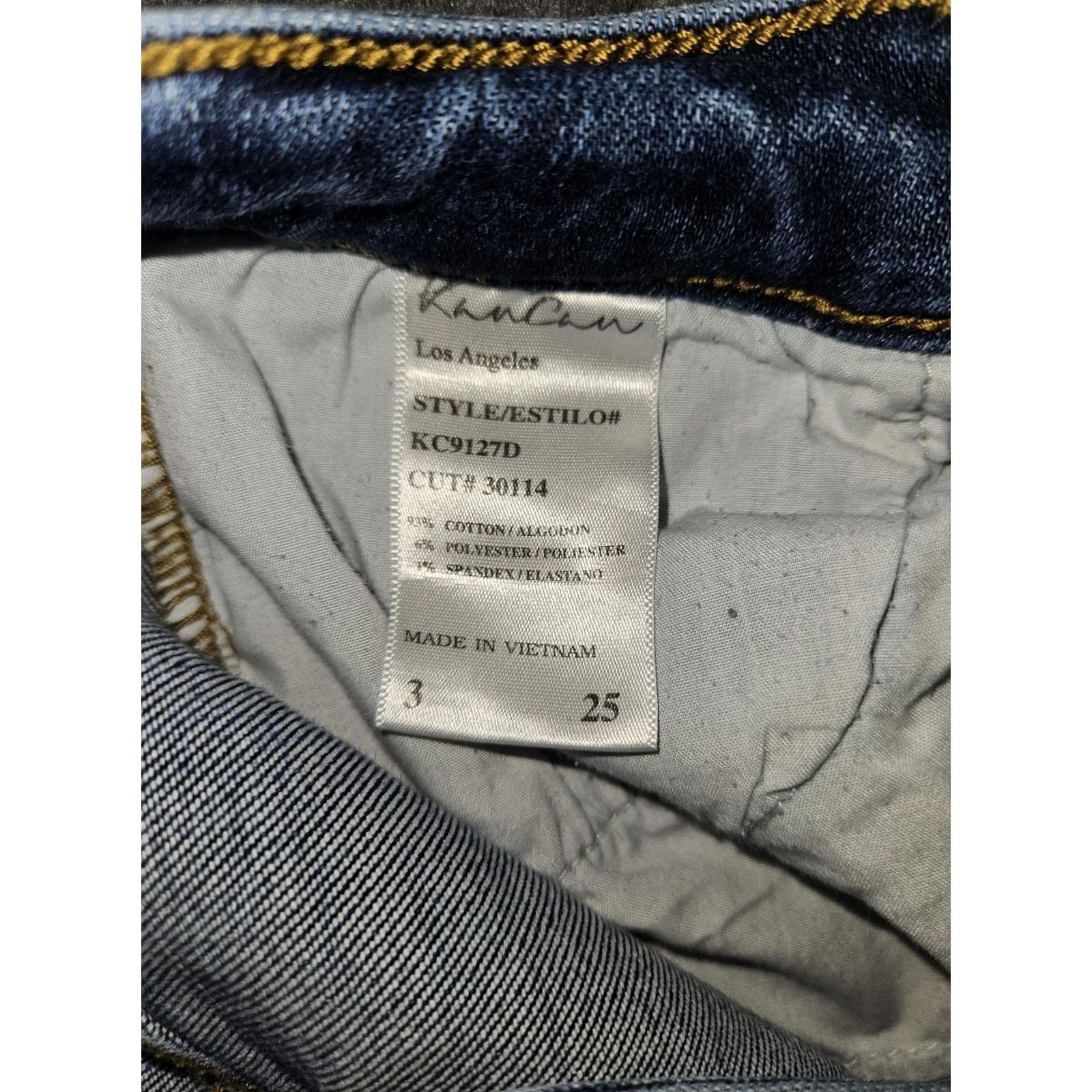 Vintage KanCan Jeans Womens Medium Wash Mid Rise Skinny Distressed Frayed Pockets 5-Pocket Denim Cotton Spandex Jeans Size 26" / US 2 / IT 38 - 3 Thumbnail