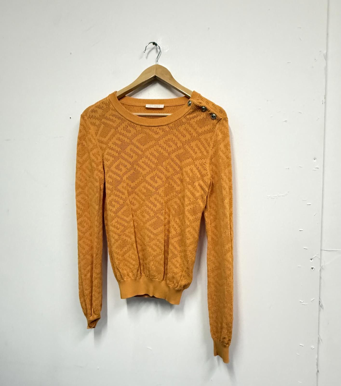 Guess Guess Orange Patterned Knit Sweater Size S Size S / US 4 / IT 40 - 1 Thumbnail