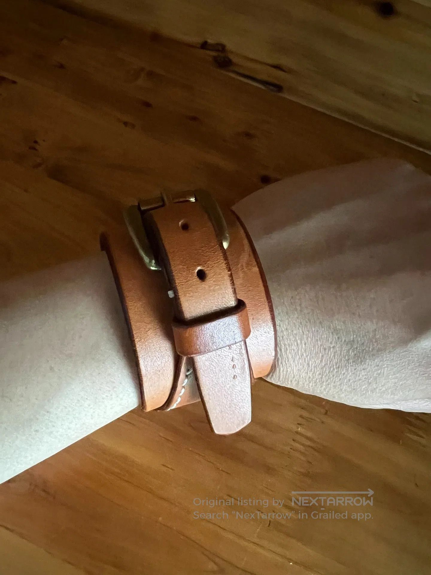 Japanese Brand Tenjin Works Genuine Japanese Oak Leather Bracelet. Size ONE SIZE - 8 Thumbnail