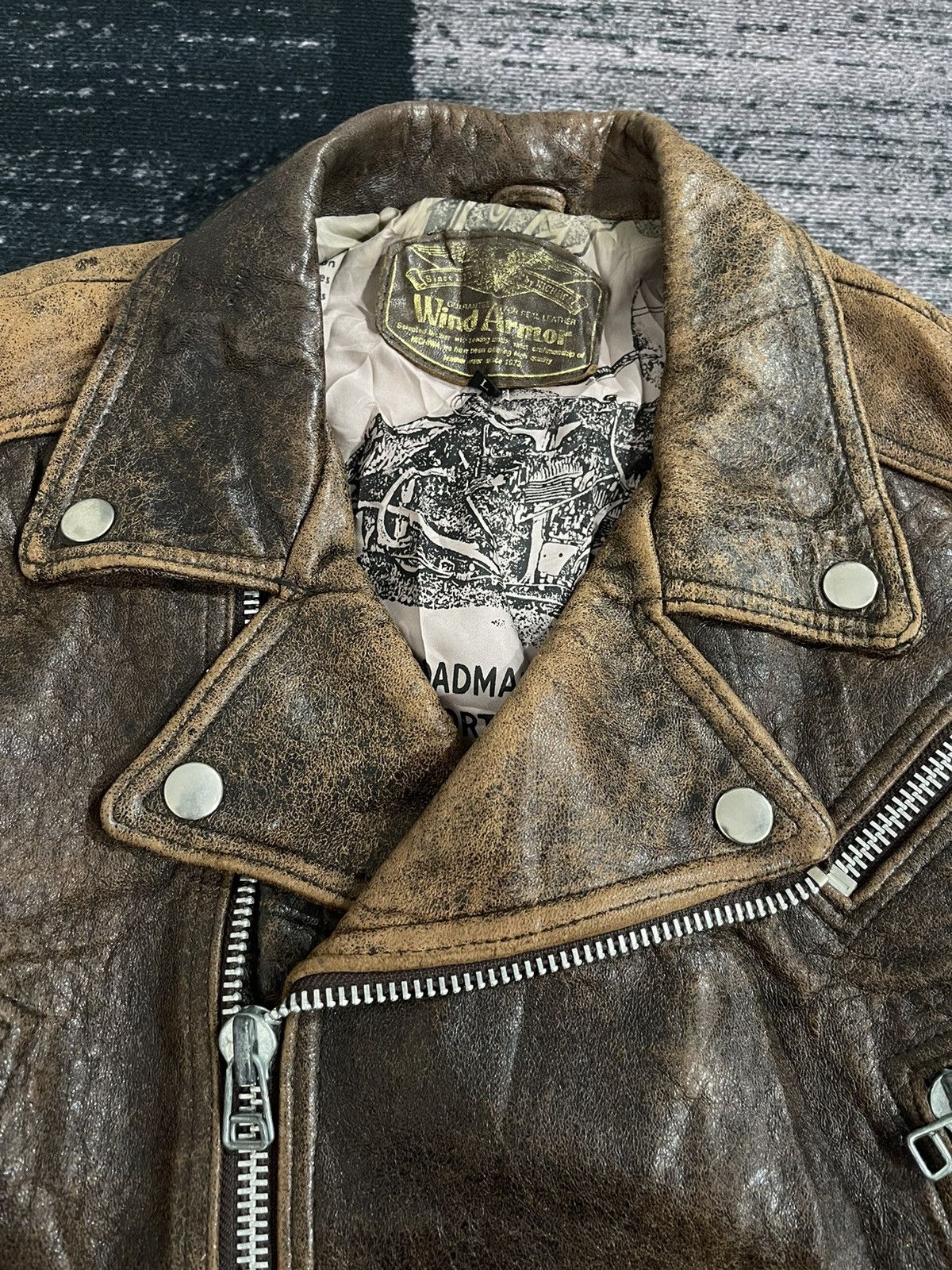 Vintage Wind Armor Indian Motorcyle Leather Jacket Size US L / EU 52-54 / 3 - 8 Thumbnail