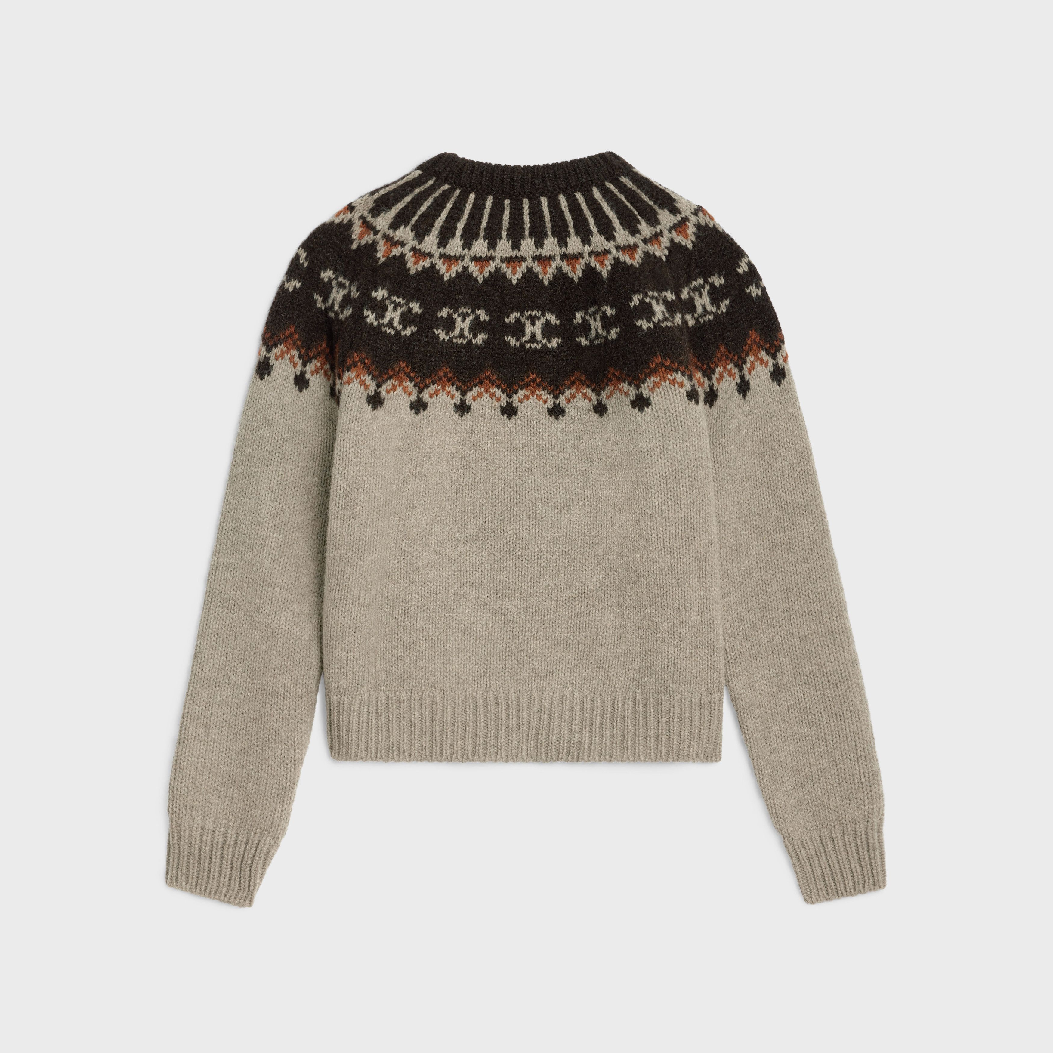 Celine o1bcso1str0925 2AD6W874P Crewneck Sweater in Grey/Brown Size US S / EU 44-46 / 1 - 2 Thumbnail