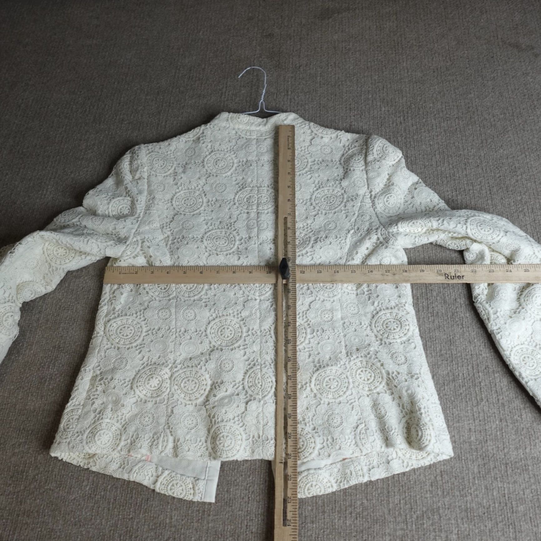 Boden Boden Womens Jacket 10 White Crochet Band Collar Tang Blazer Coat Shirt Jacket Knit Cotton Long Sleeve Casual Business Womens Size L / US 10 / IT 46 - 7 Thumbnail