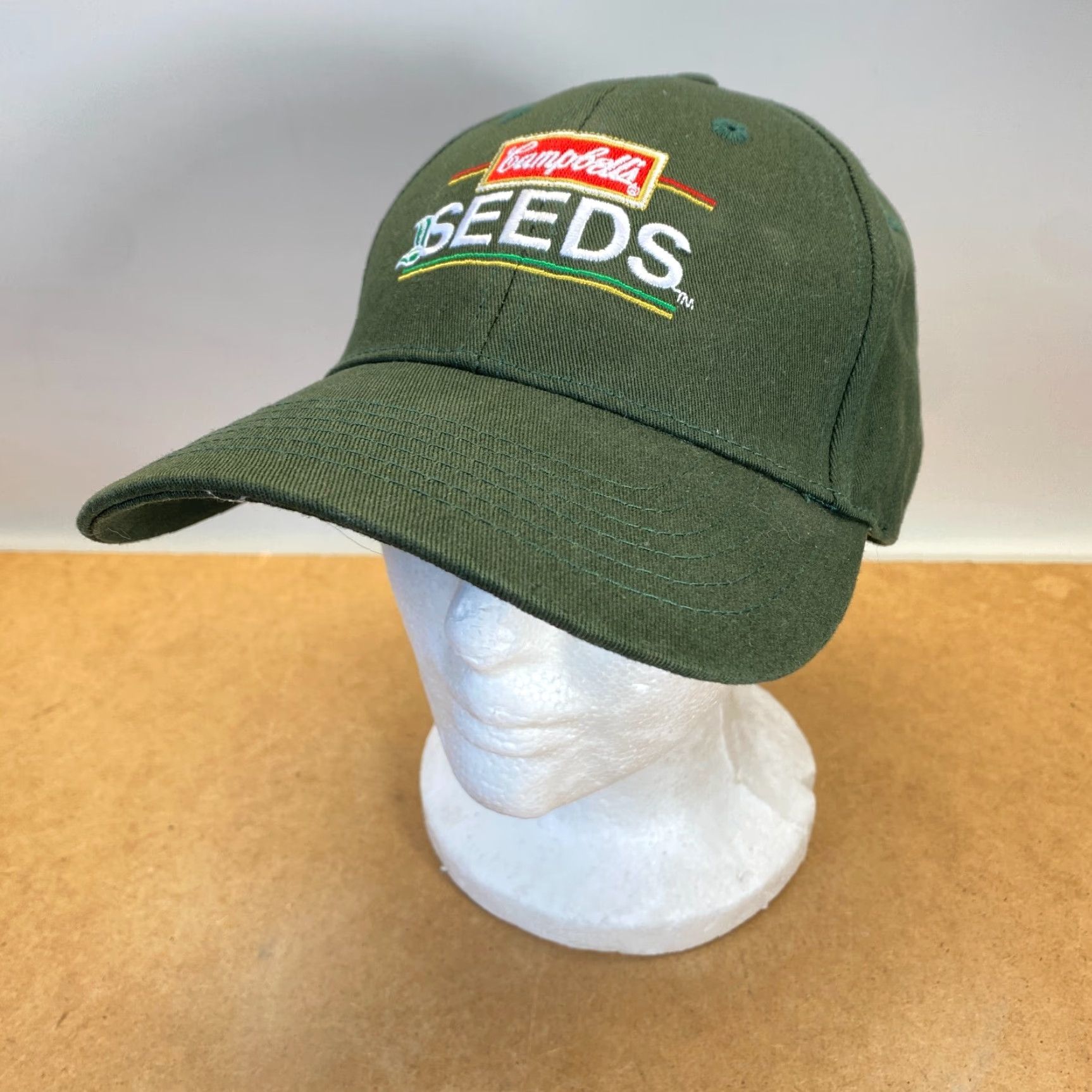 Vintage VINTAGE Campbell’s Seeds Brand Leather Strapback Dad Hat Green Legend FAST Size ONE SIZE - 2 Thumbnail