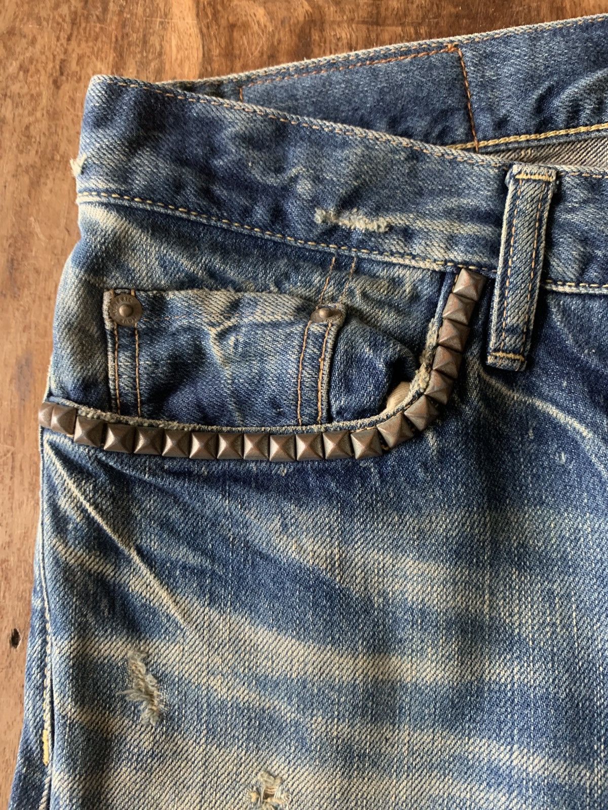2000s Hysteric Glamour Studded Tsugi Hagi Patchwork Jeans