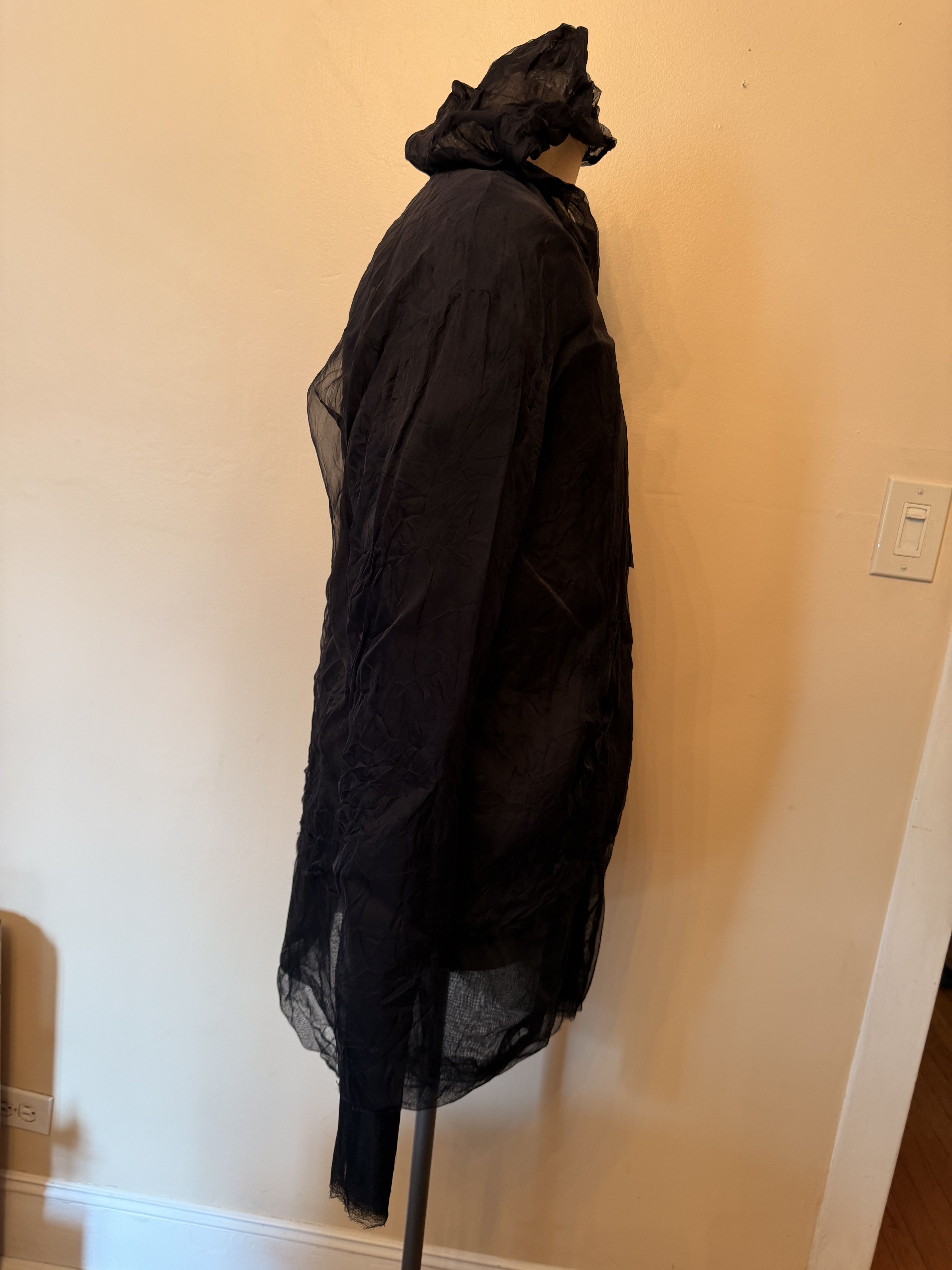 Maison Margiela NWT $1760 Men's Maison Magiela Black Silk Blend Zip Hoodie, Size US M / EU 48-50 / 2 - 5 Thumbnail