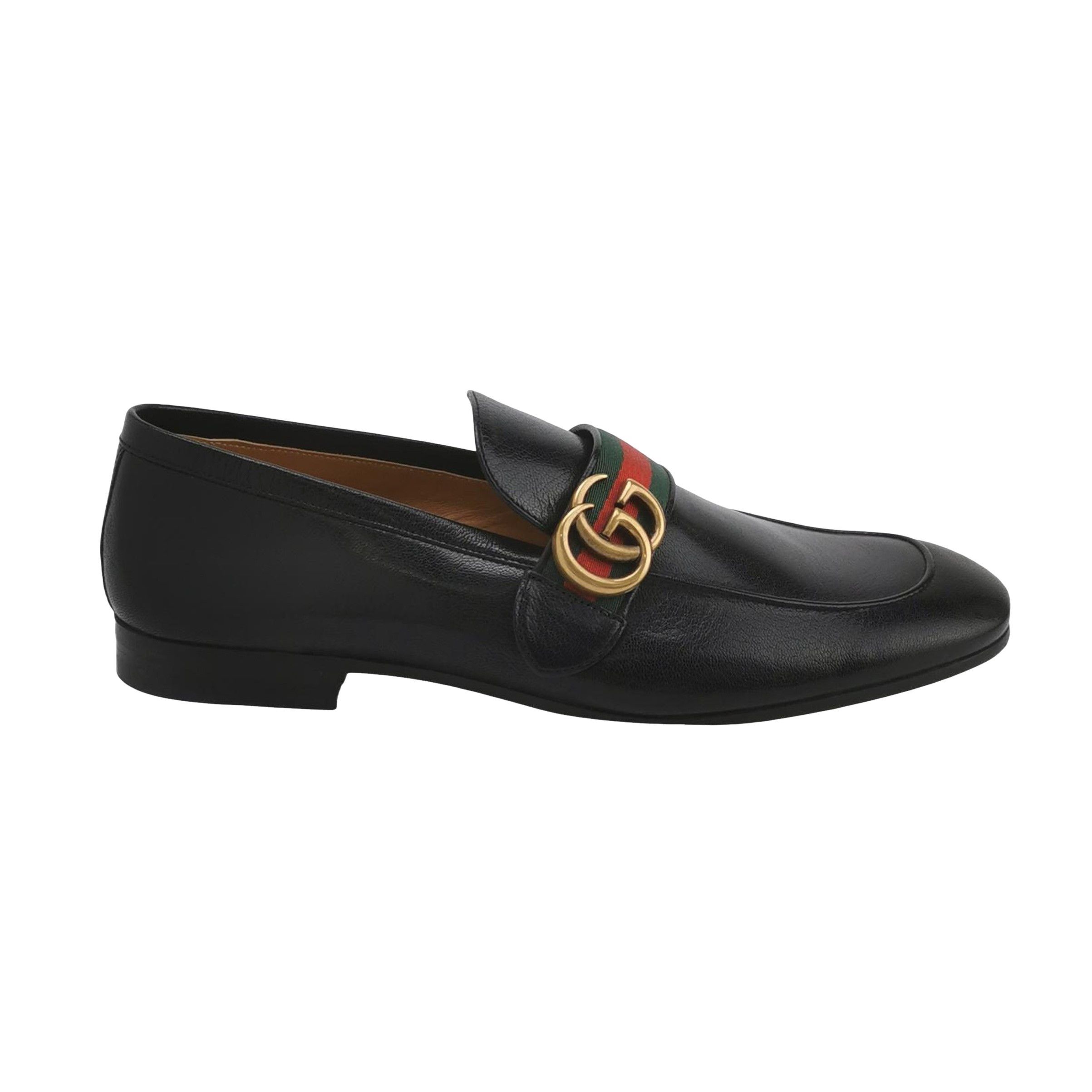 Gucci Gucci Web Double G Leather Loafers 43 Size US 10 / EU 43 - 1 Thumbnail