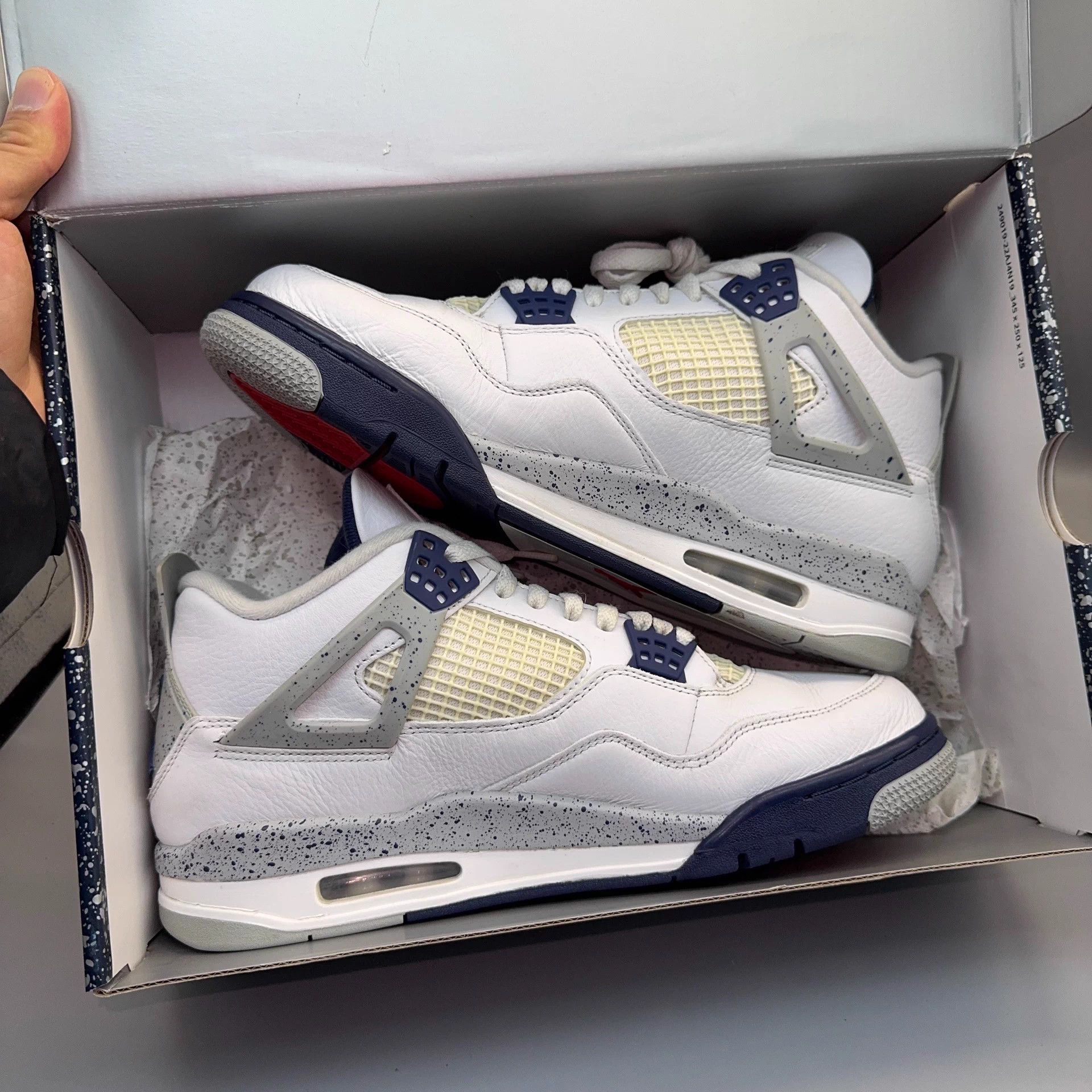 Nike Jordan AJ4 Midnight Blue Size 44.5 Size US 11.5 / EU 44-45 - 6 Thumbnail