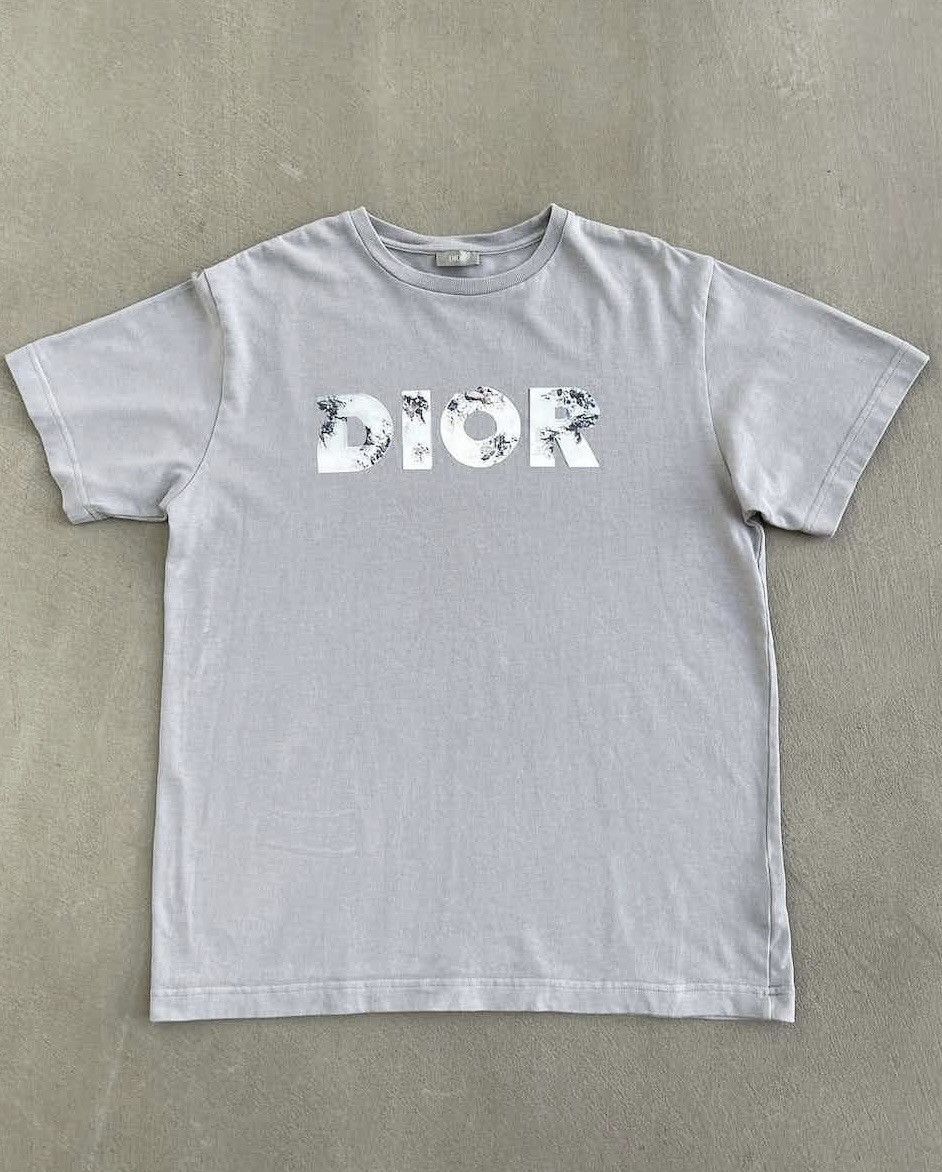 Image of Archival Clothing x Daniel Arsham Steal! Dior X Daniel Arsham 2020 Future Relic Logo Tee in Grey (S