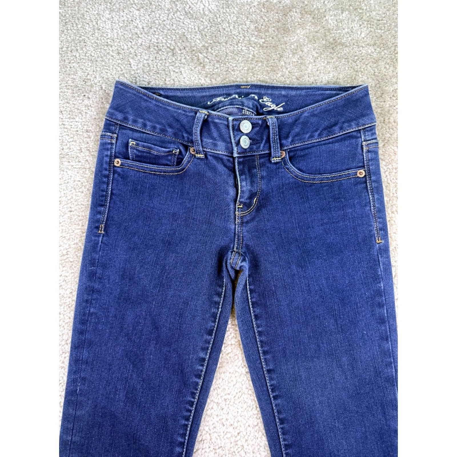 American Eagle Outfitters American Eagle Womens Jeans Artist Crop Blue 2 Stretch Dark Wash C928 Size 26" / US 2 / IT 38 - 2 Thumbnail