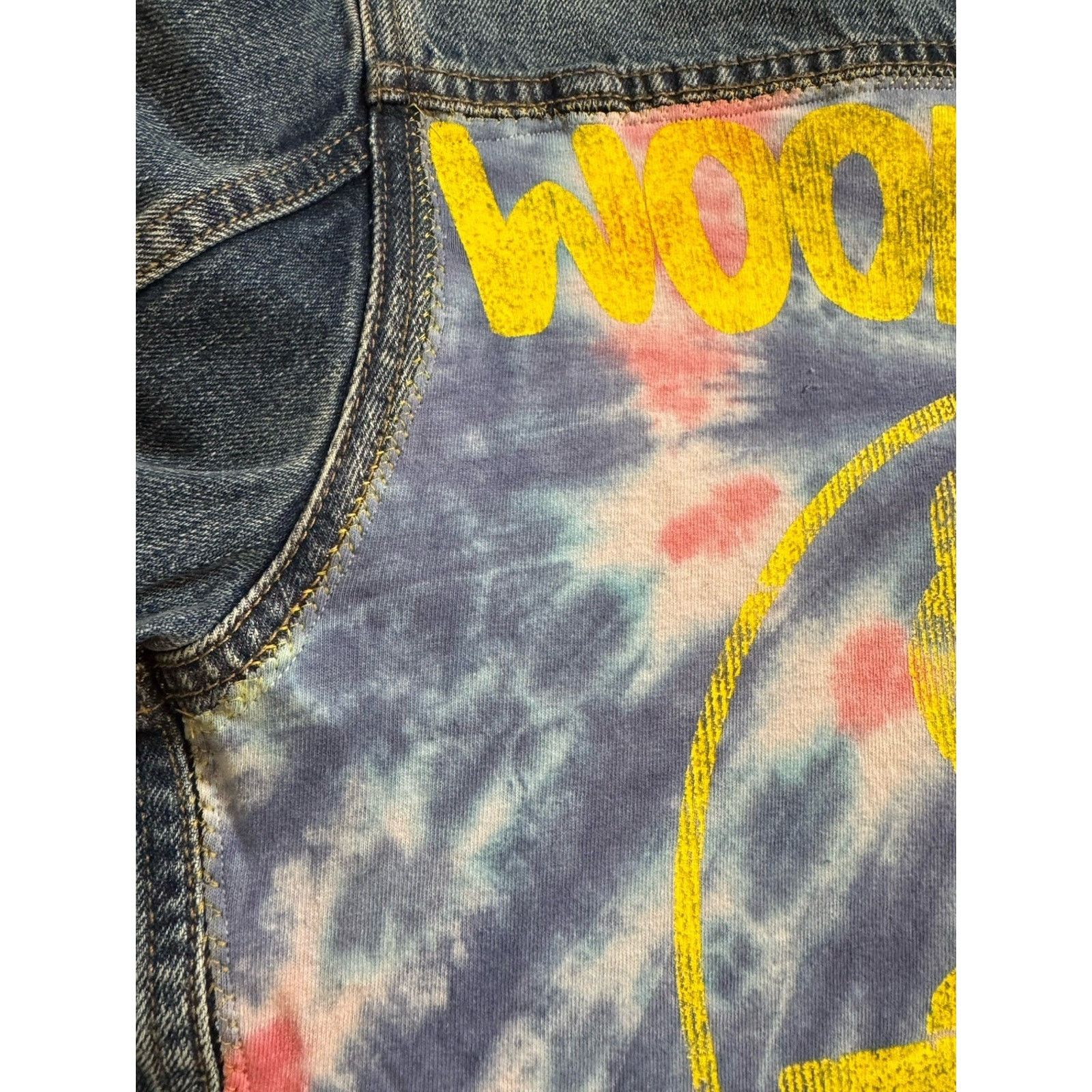 Gap WOODSTOCK 60s Tie Dye Upcycled Vintage Retro Denim Jacket M Size M / US 6-8 / IT 42-44 - 11 Thumbnail