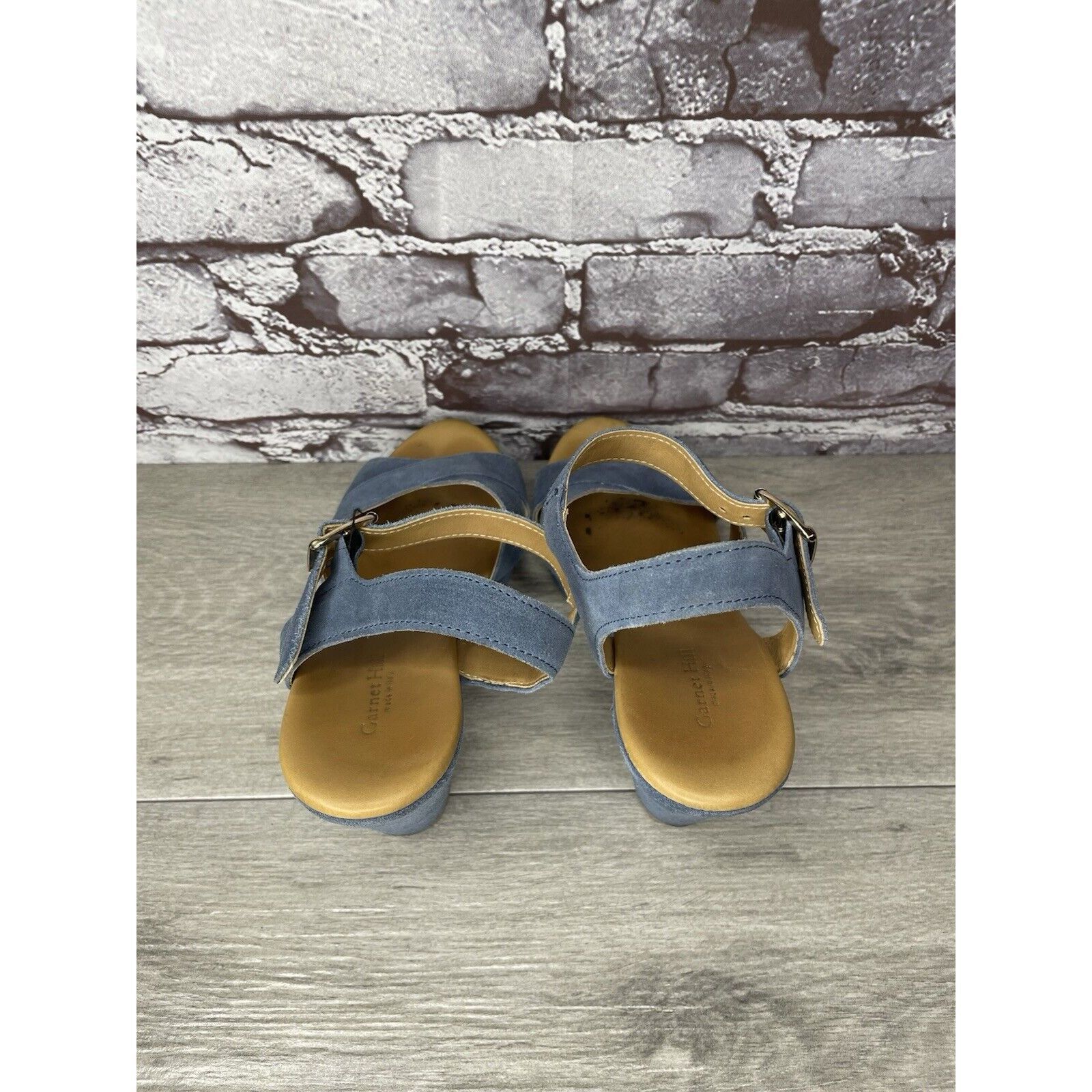 Billy Hill Garnet Hill Blue Suede Leather Wedge Ankle Strap Sandals Wom Size US 9 / IT 39 - 5 Thumbnail