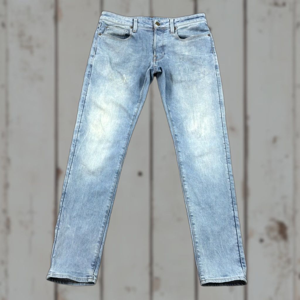 G-Star G-Star Raw Jeans Men 32 Slim Fit Low Rise Streetwear Light Wash Denim 3301 Jeans Size 24" / US 00 / IT 34 - 1 Thumbnail