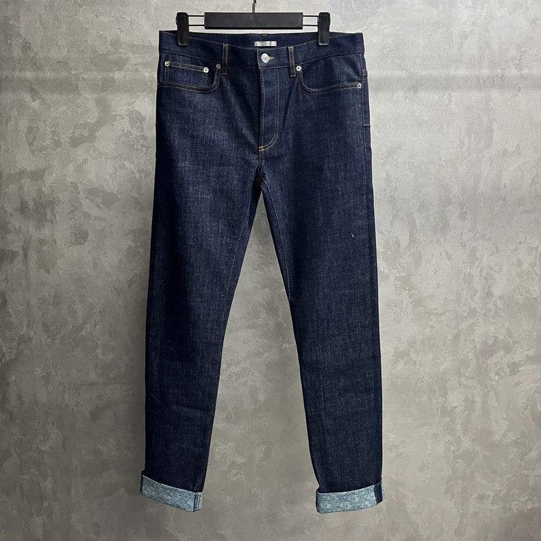 Dior Dior The latest blue trousers rolled edge old flower patter Size US 30 / EU 46 - 1 Thumbnail
