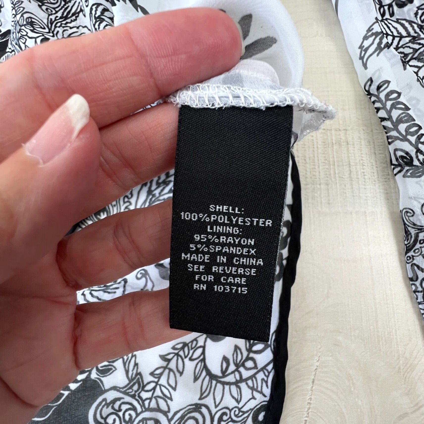 Vintage Sharagano Womens Semi Sheer Blouse Small White Black Boho Shirt Size S / US 4 / IT 40 - 5 Thumbnail