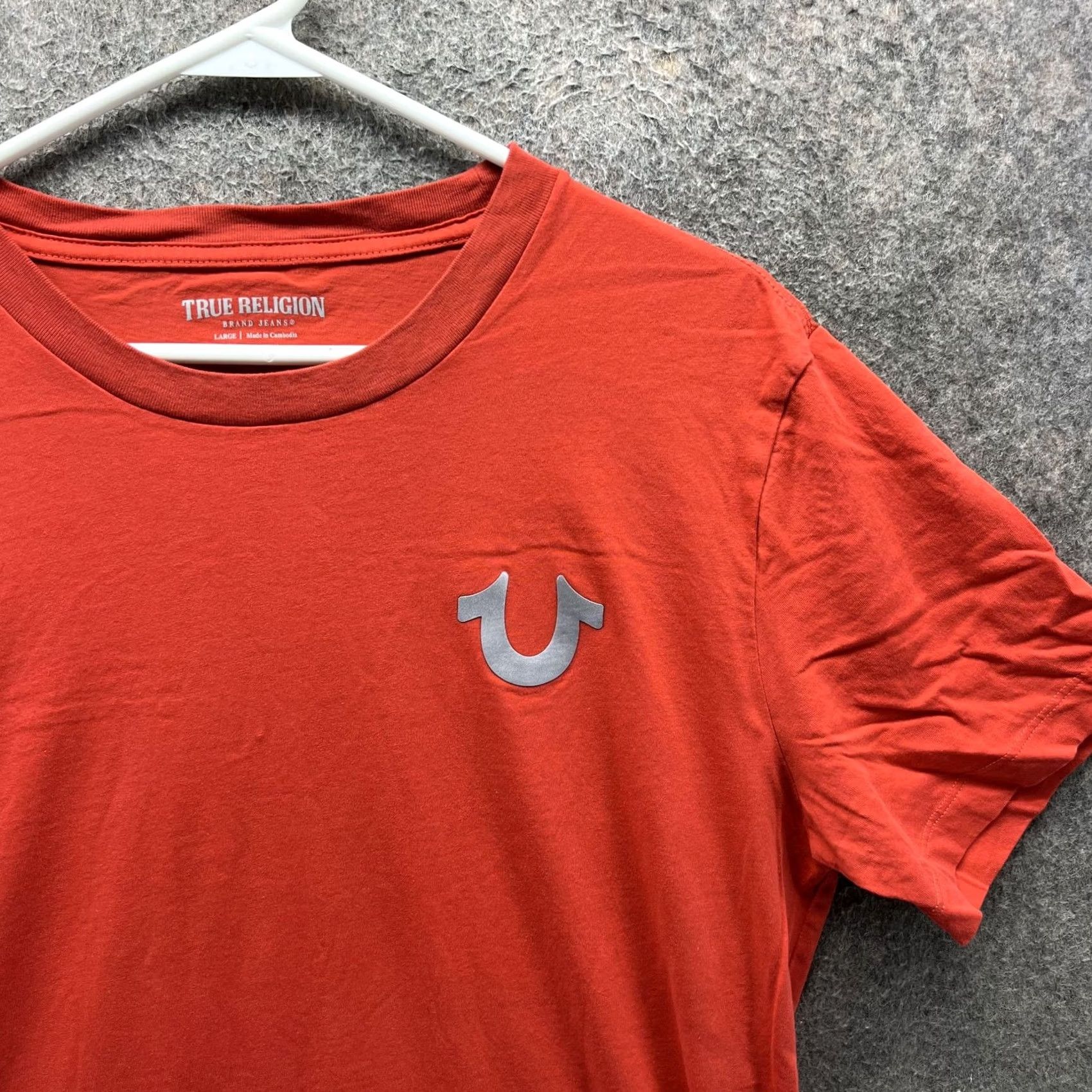 True Religion True Religion Shirt Mens Large Orange Buddha Guitar Logo Graphic Tee Tagless Size US L / EU 52-54 / 3 - 6 Thumbnail