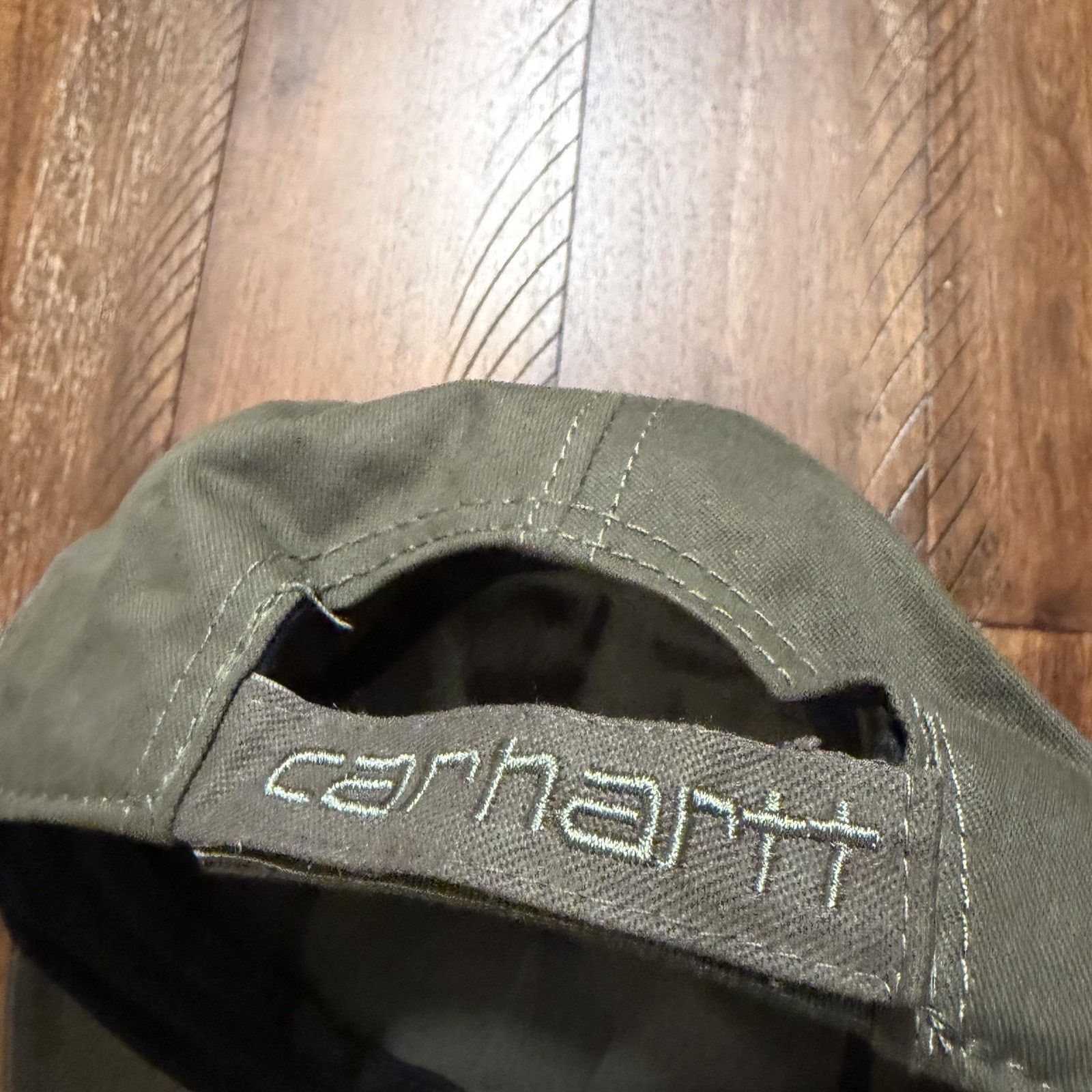 Carhartt Carhartt Hat Cap Strap Back Mens Green Canvas Leather Patch Size ONE SIZE - 6 Thumbnail