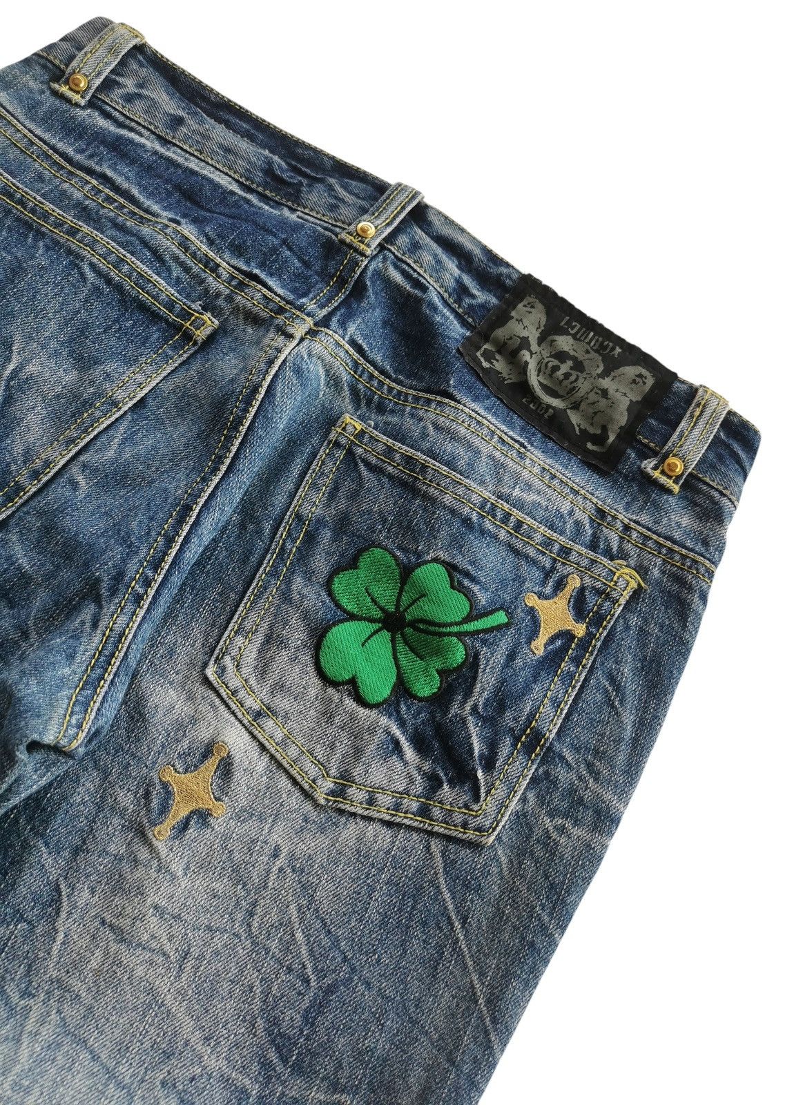 LOWBOX Avantgarde Lowbox Distressed Clawmark Elvis Patches Jeans Size US 31 - 8 Thumbnail