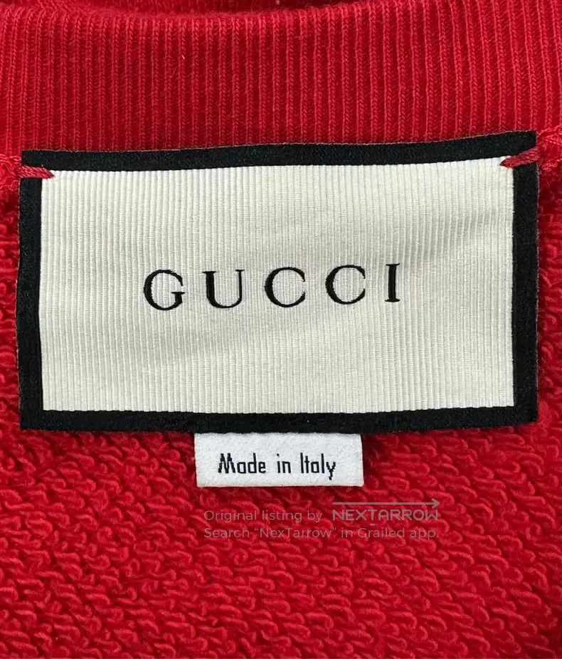 Gucci Gucci Red letter logo old-fashioned long-sleeved sweatshir Size US S / EU 44-46 / 1 - 3 Thumbnail