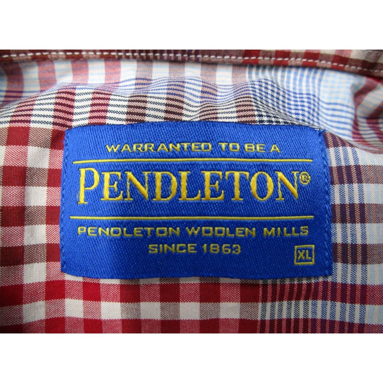 Pendleton VINTAGE Pendleton Men's Shirt XL Red Check Button Up Casual Outdoor Workwear Size US XL / EU 56 / 4 - 3 Thumbnail