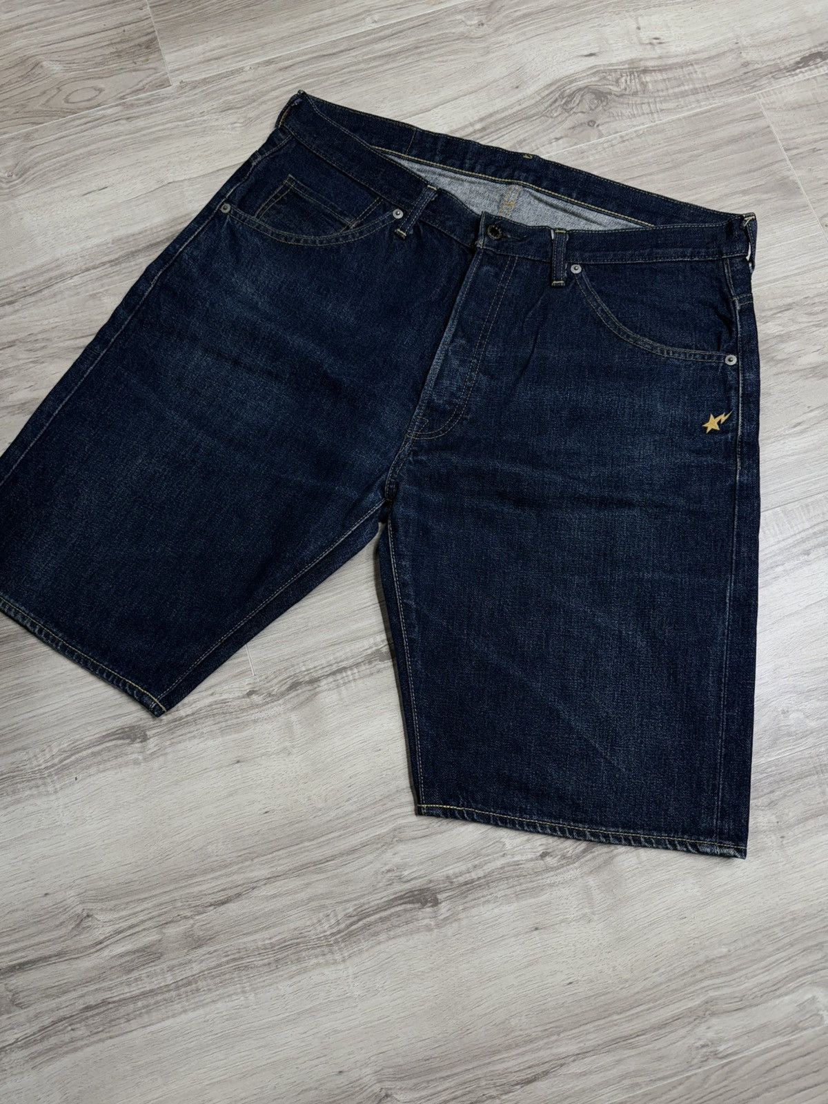 Bape A Bathing Ape Blue Denim Jeans Shorts Bapesta Star Size 36 Size US 36 / EU 52 - 2 Thumbnail