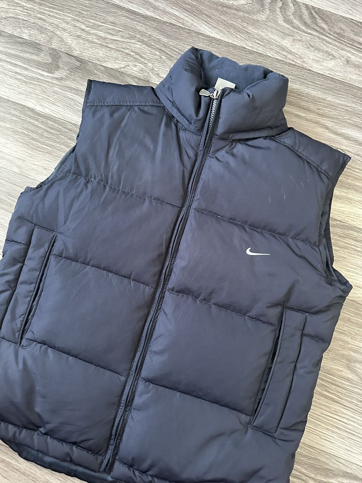 Vintage NIKE Vintage Goose Down Navy Blue Gilet Jacket 90s Hype y2k Size US M / EU 48-50 / 2 - 2 Thumbnail