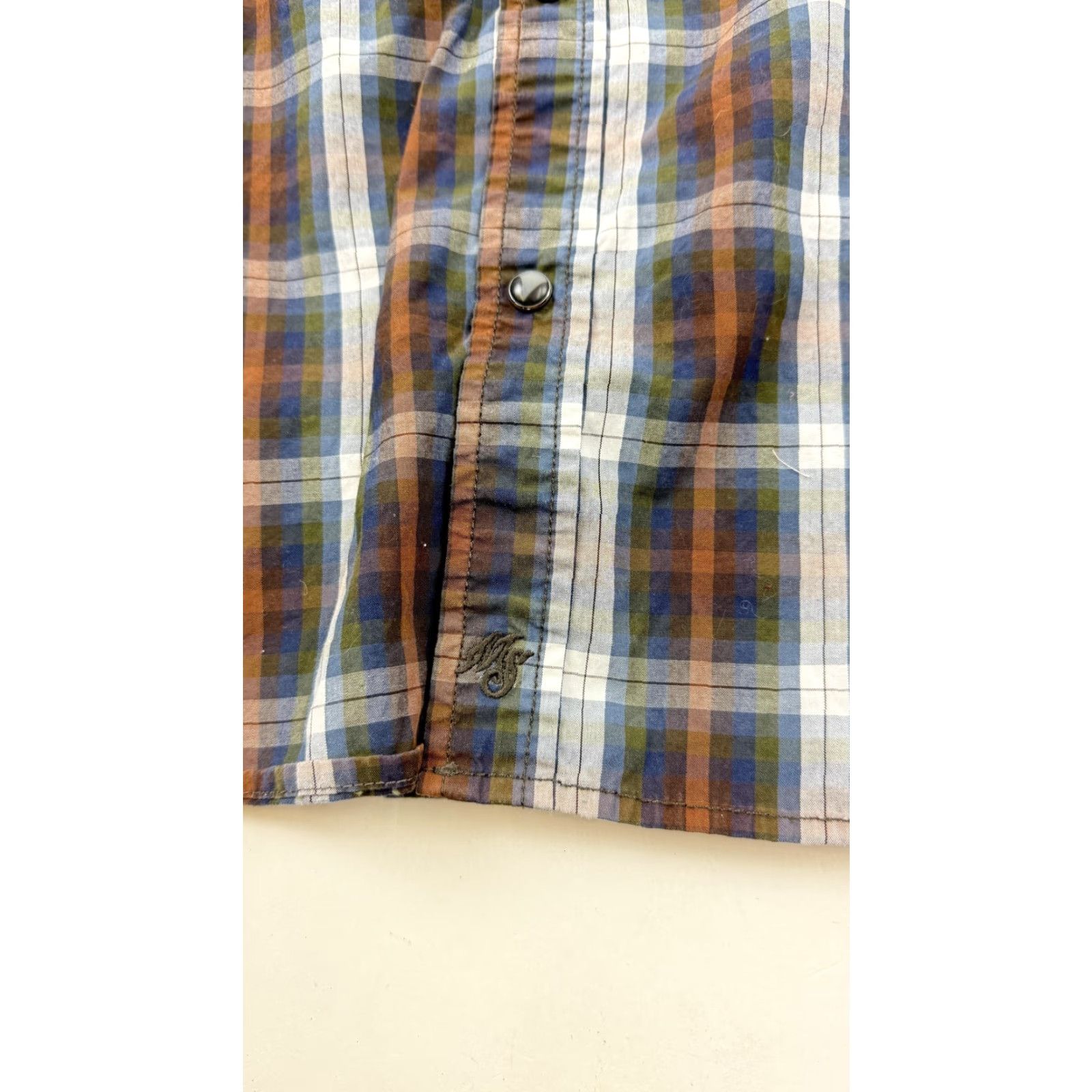 Vintage Moon Shine Spirit Shirt Mens Large Blue Plaid Western Snap Pearl Button Shirt Size US L / EU 52-54 / 3 - 4 Thumbnail