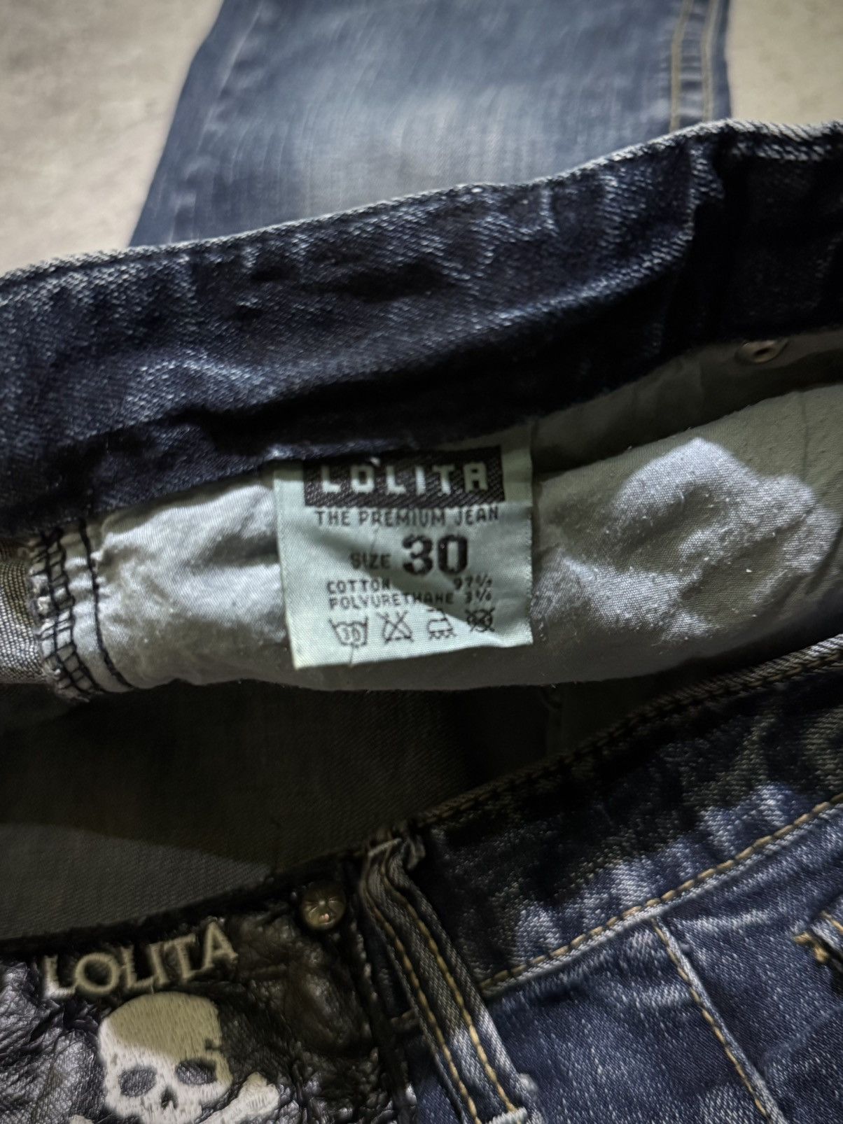 Tornado Mart Y2k Lolita skull cross ifsixwasnine bootcut jeans Size US 31 - 12 Thumbnail