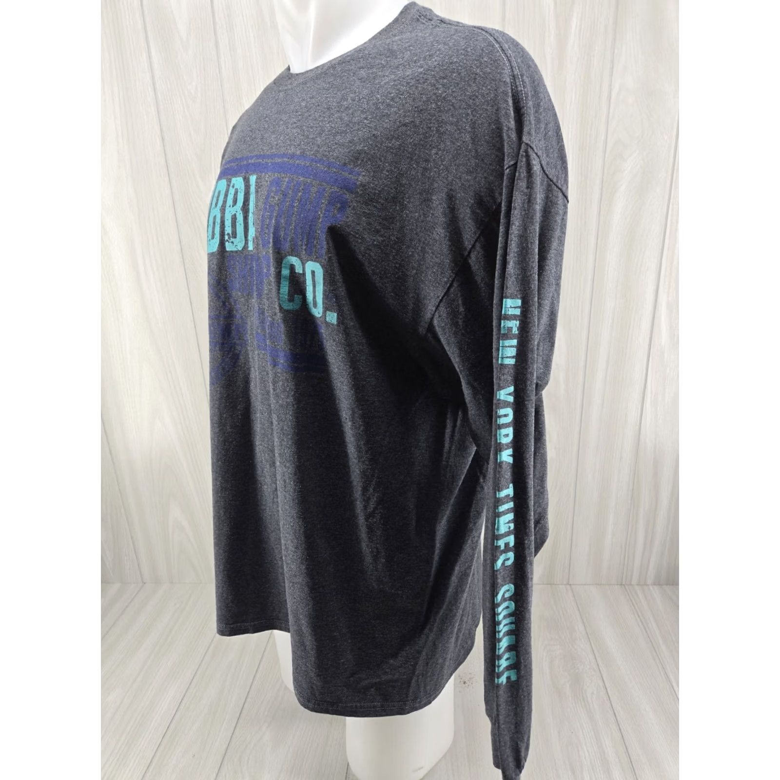 Shrimps Bubba Gump Shrimp Co. Adult Long Sleeve Shirt Gray 2XL Size US XXL / EU 58 / 5 - 4 Thumbnail