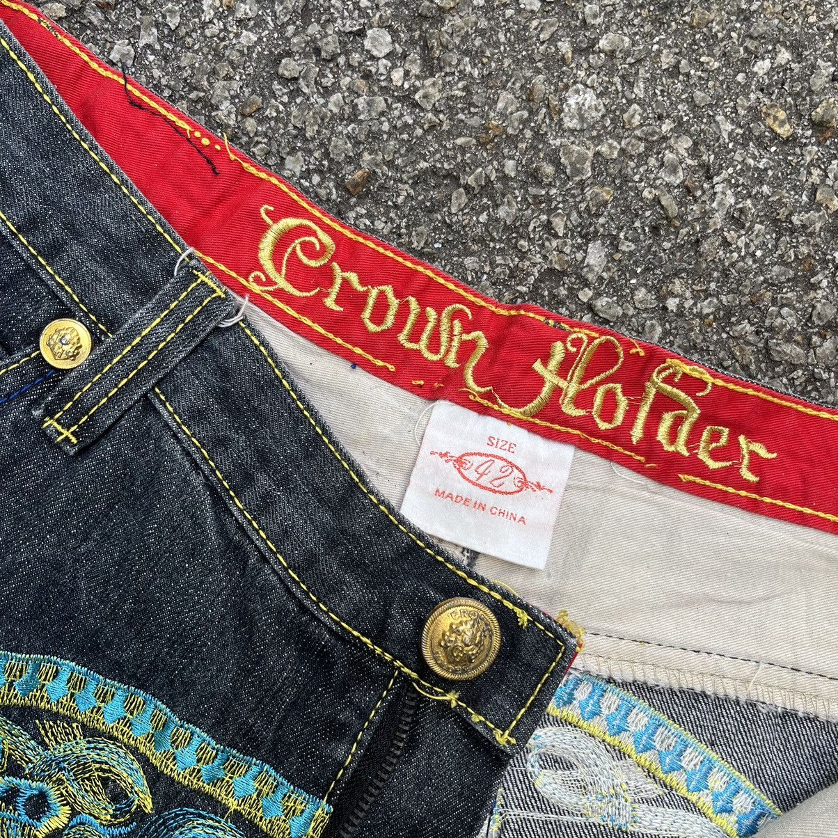 JNCO Vintage Crown Holder Arts Embroidery Denim Jeans Size US 40 / EU 56 - 7 Thumbnail