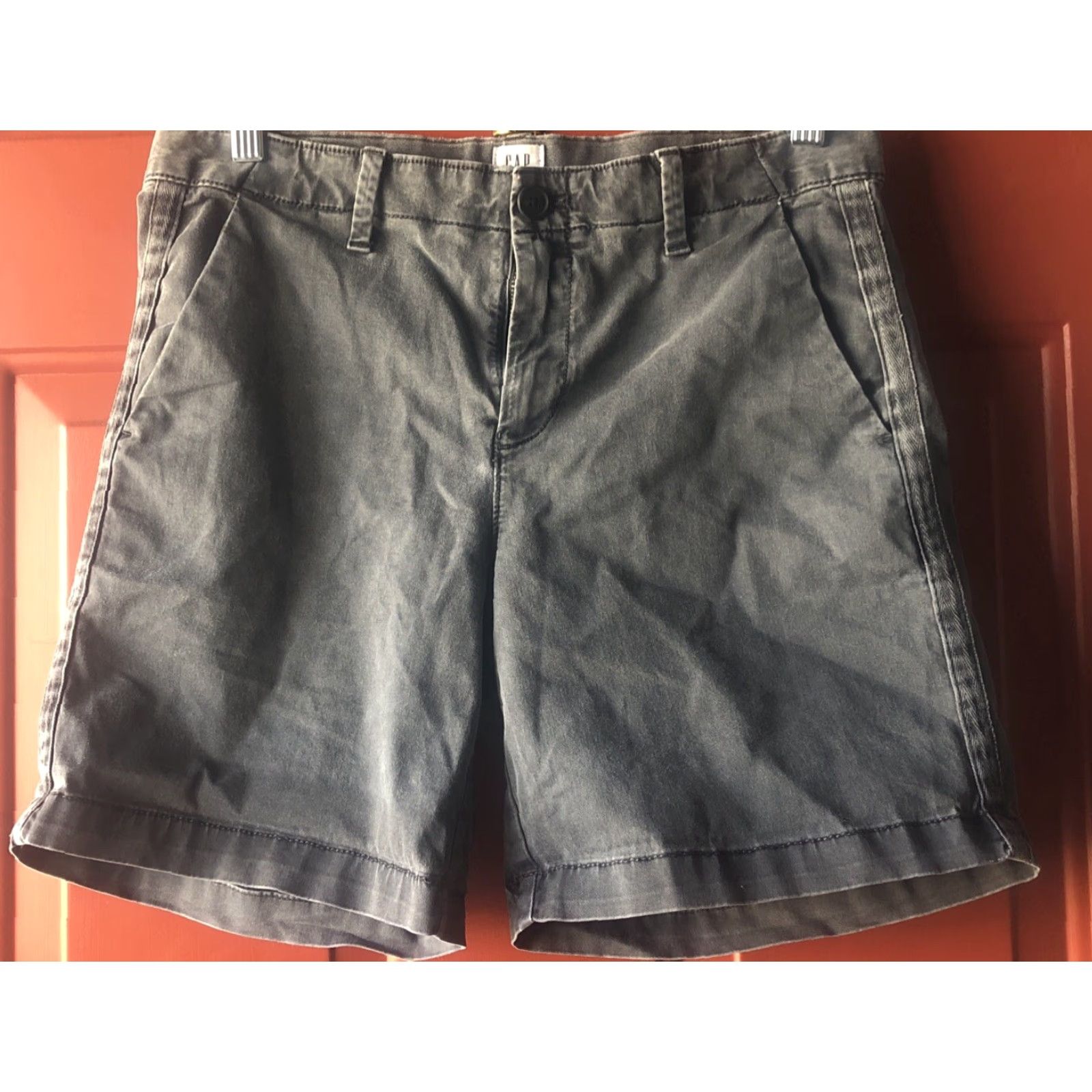 Gap GAP Women’s Girlfriend Chino Shorts Size 2 Gray Pockets Button Casual Walking Size 26" / US 2 / IT 38 - 5 Thumbnail